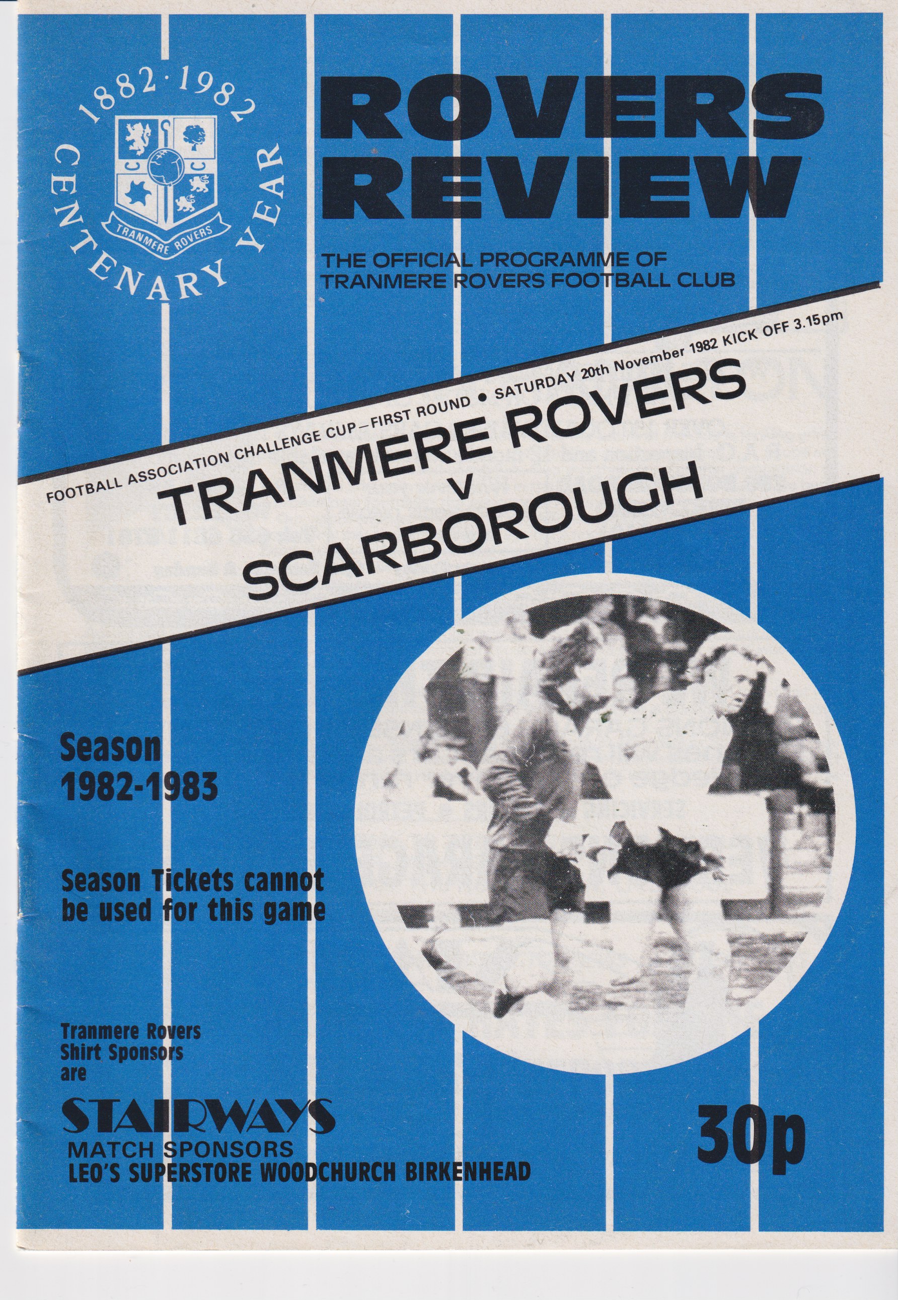 Match Programme for 20/11/1982