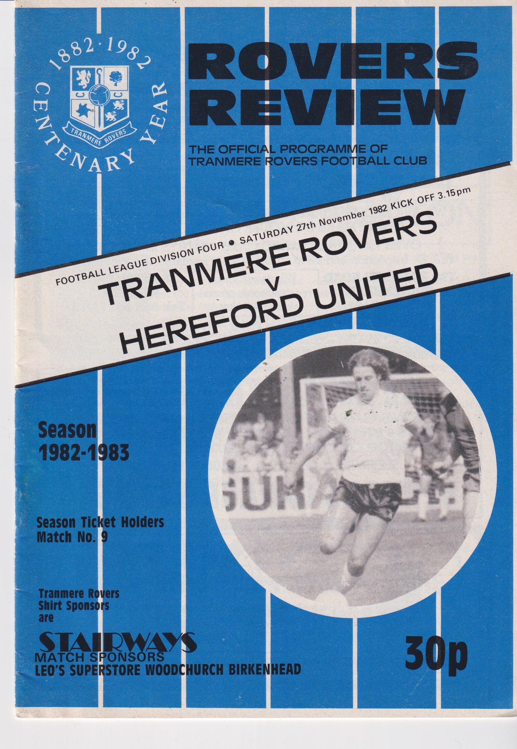 Match Programme for 27/11/1982