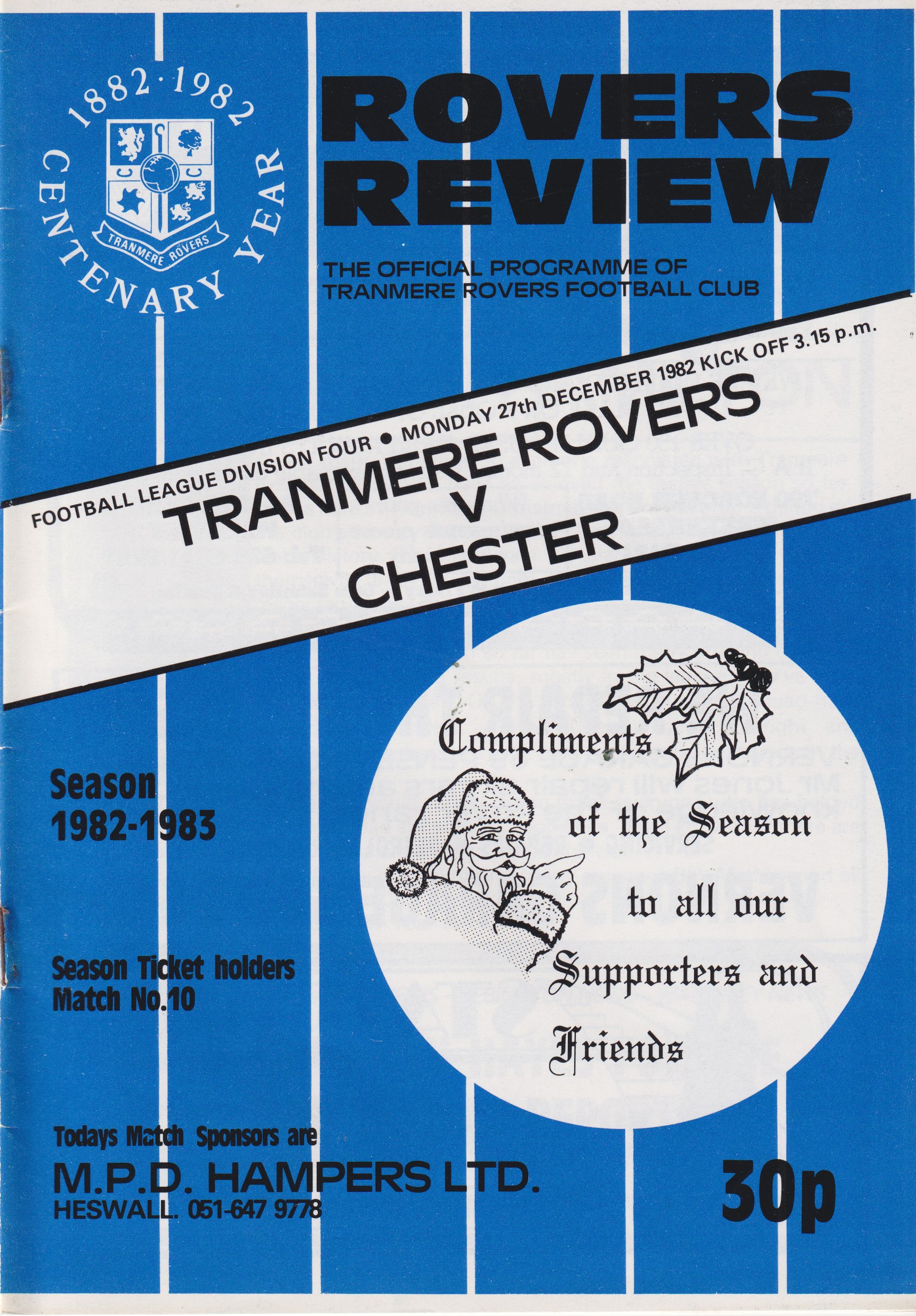 Match Programme for 27/12/1982