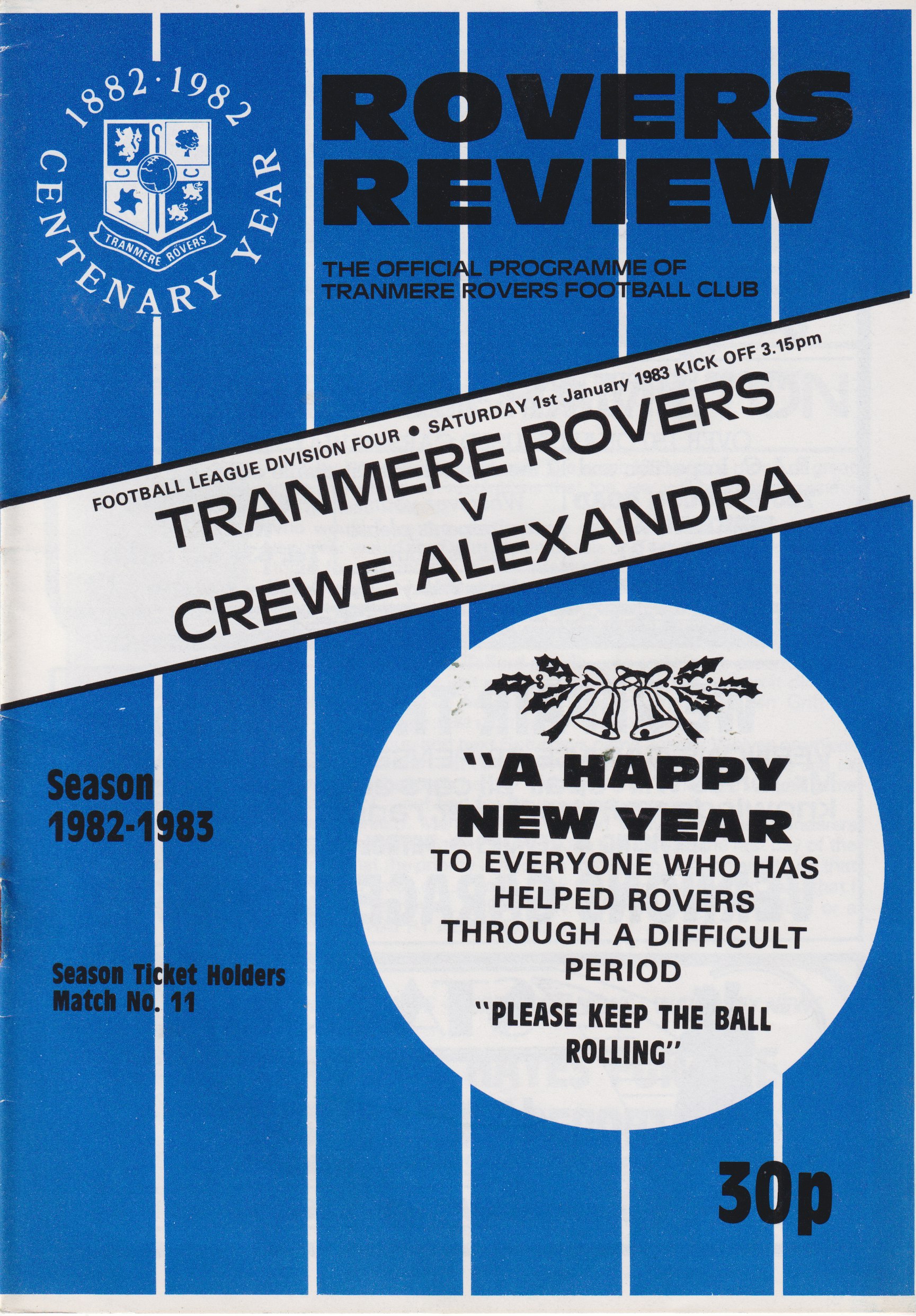 Match Programme for 01/01/1983