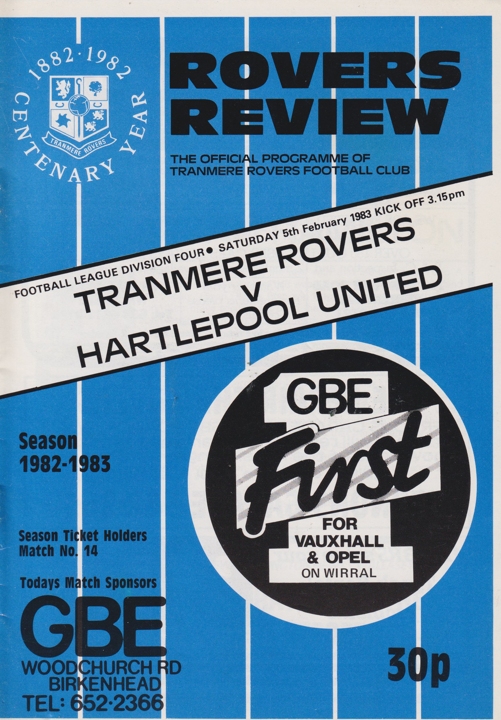 Match Programme for 05/02/1983