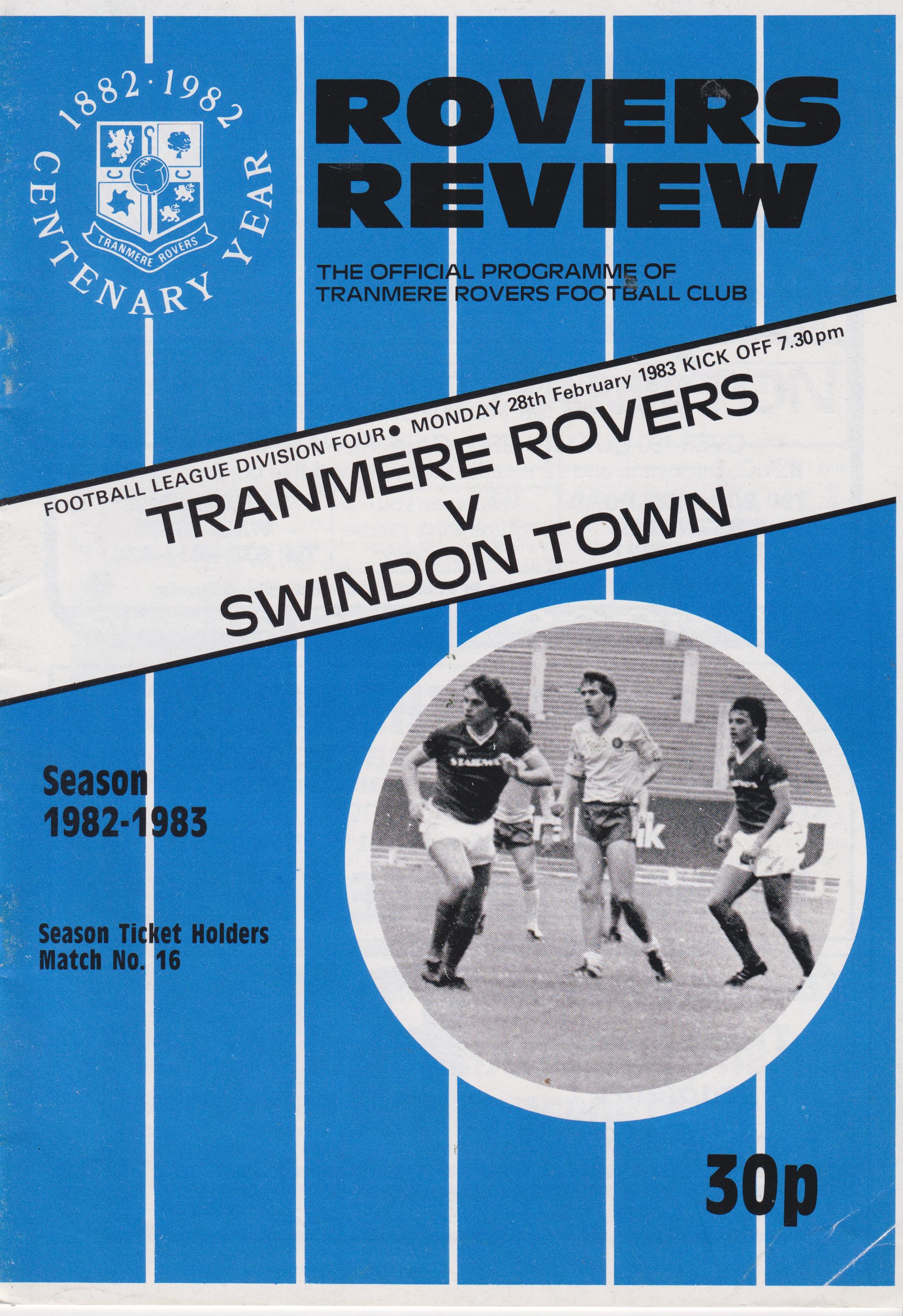 Match Programme for 28/02/1983