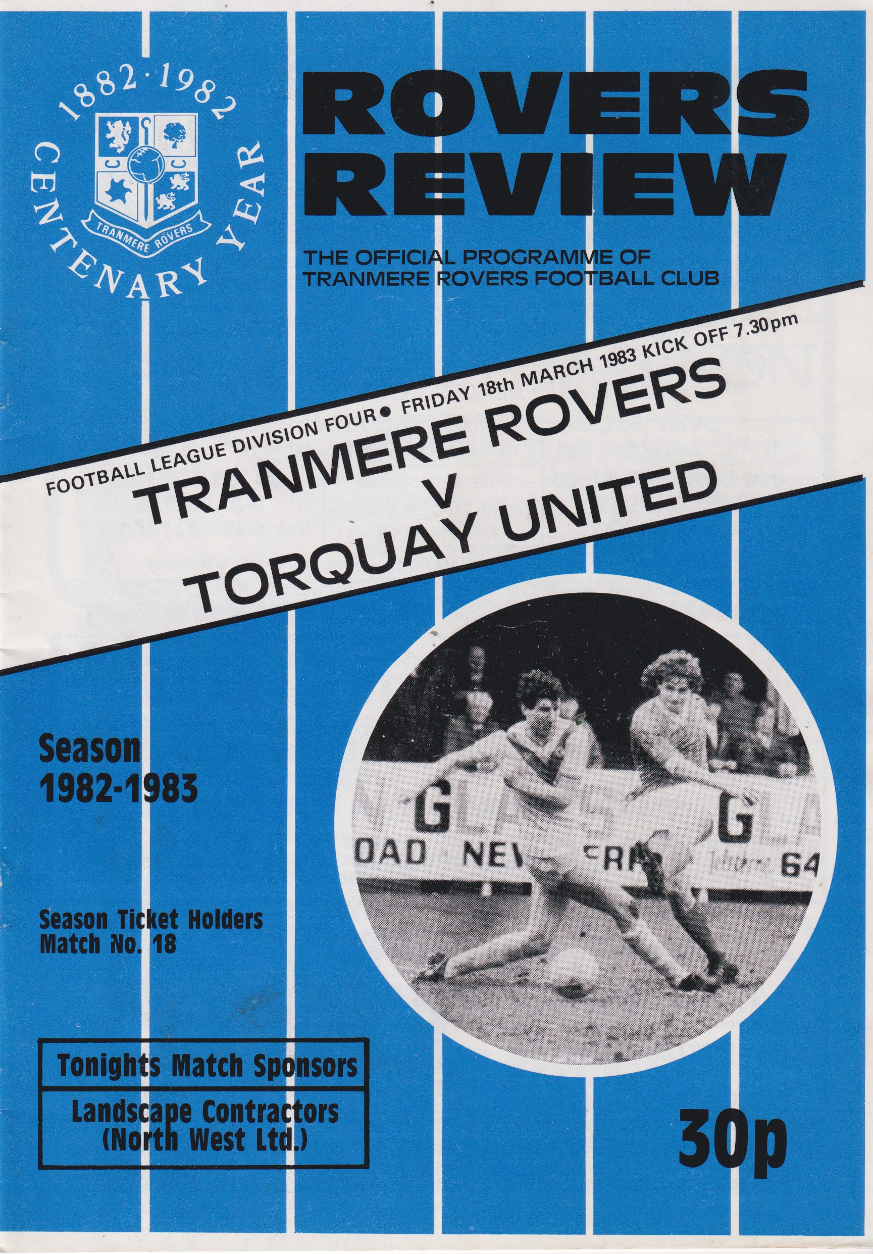 Match Programme for 18/03/1983