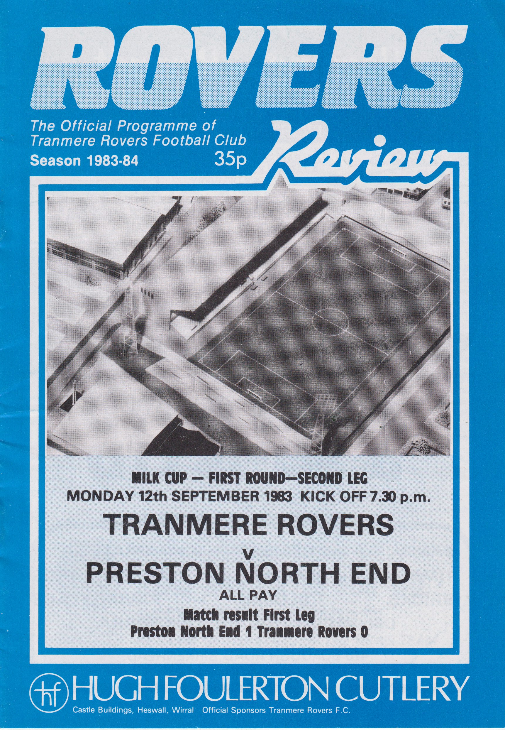 Match Programme for 12/09/1983