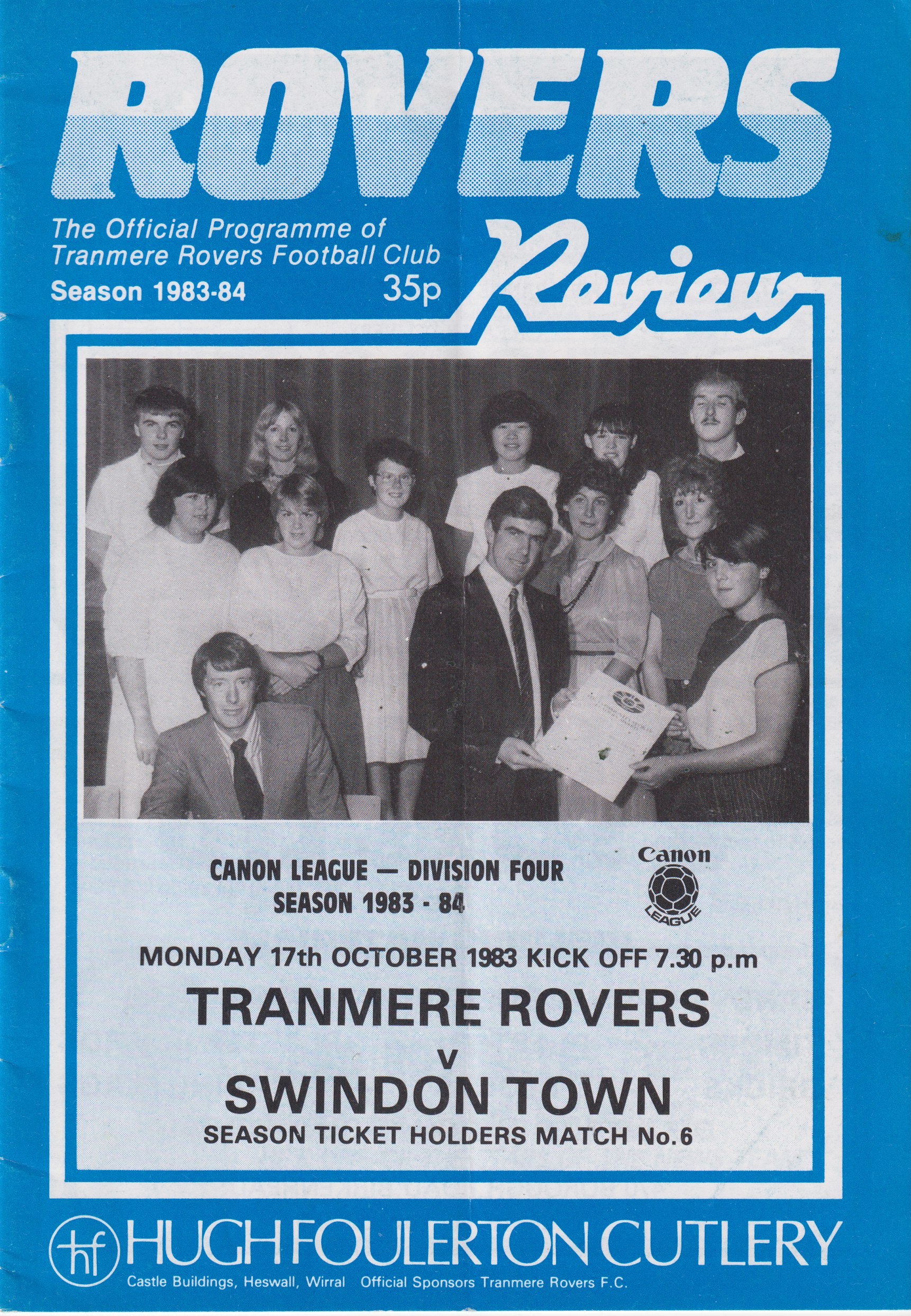 Match Programme for 17/10/1983
