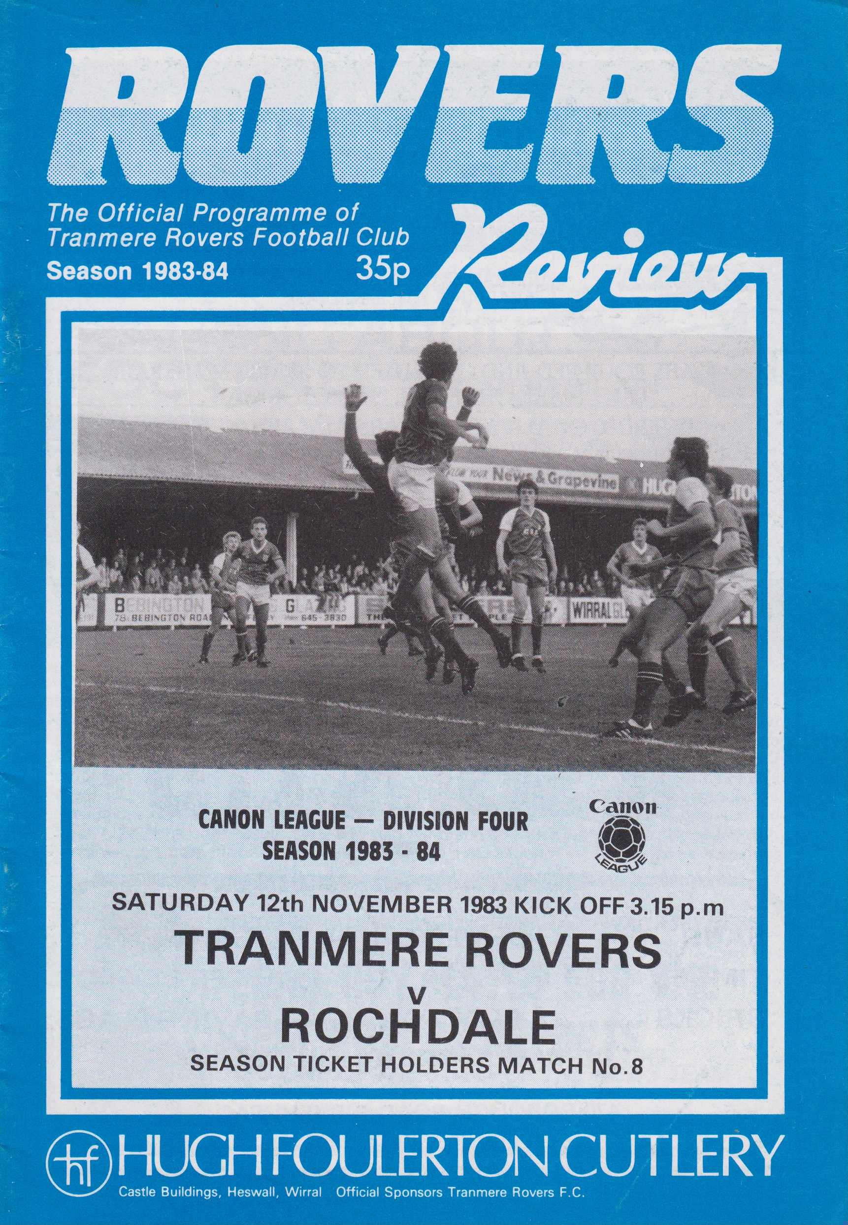 Match Programme for 12/11/1983