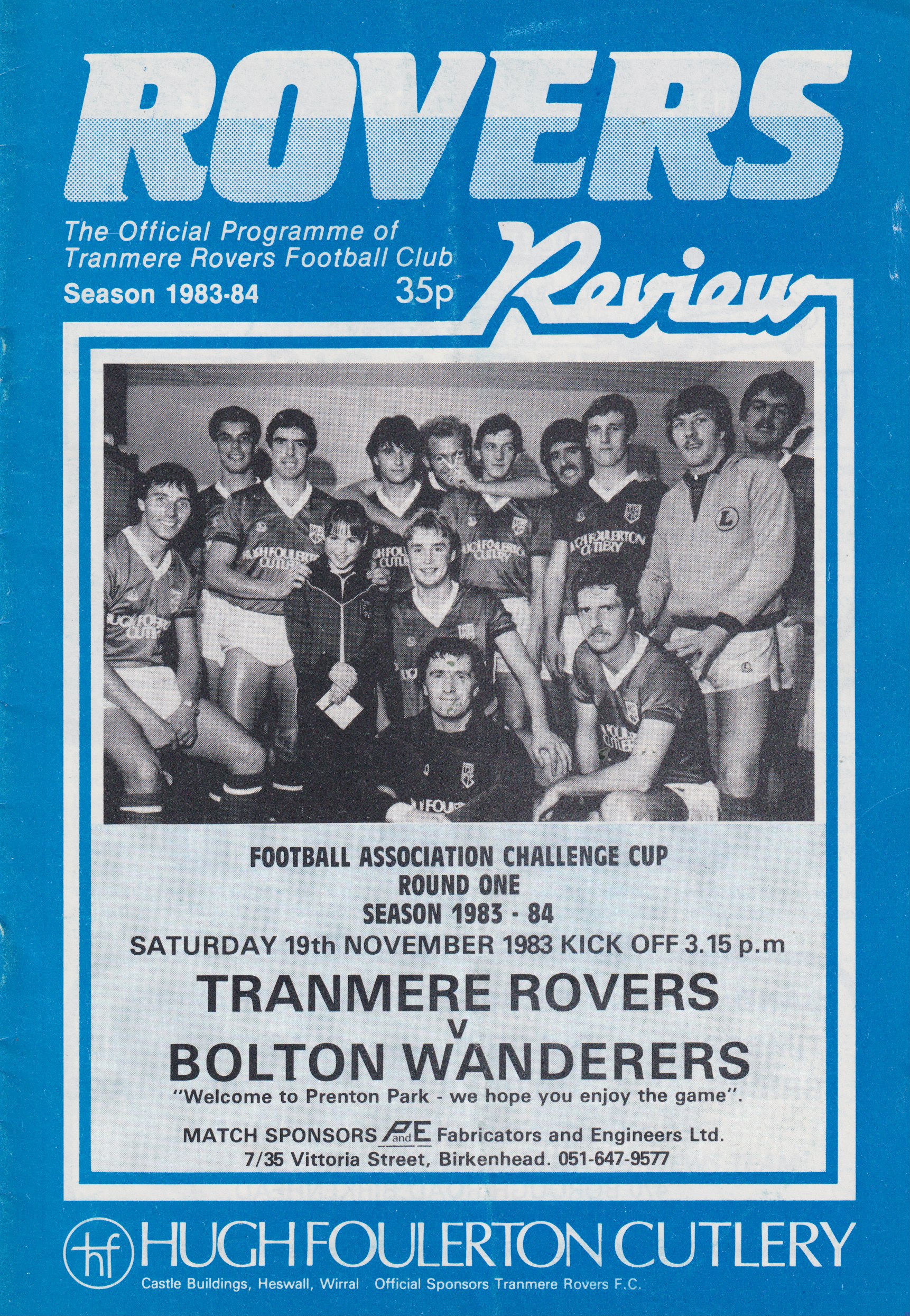 Match Programme for 19/11/1983