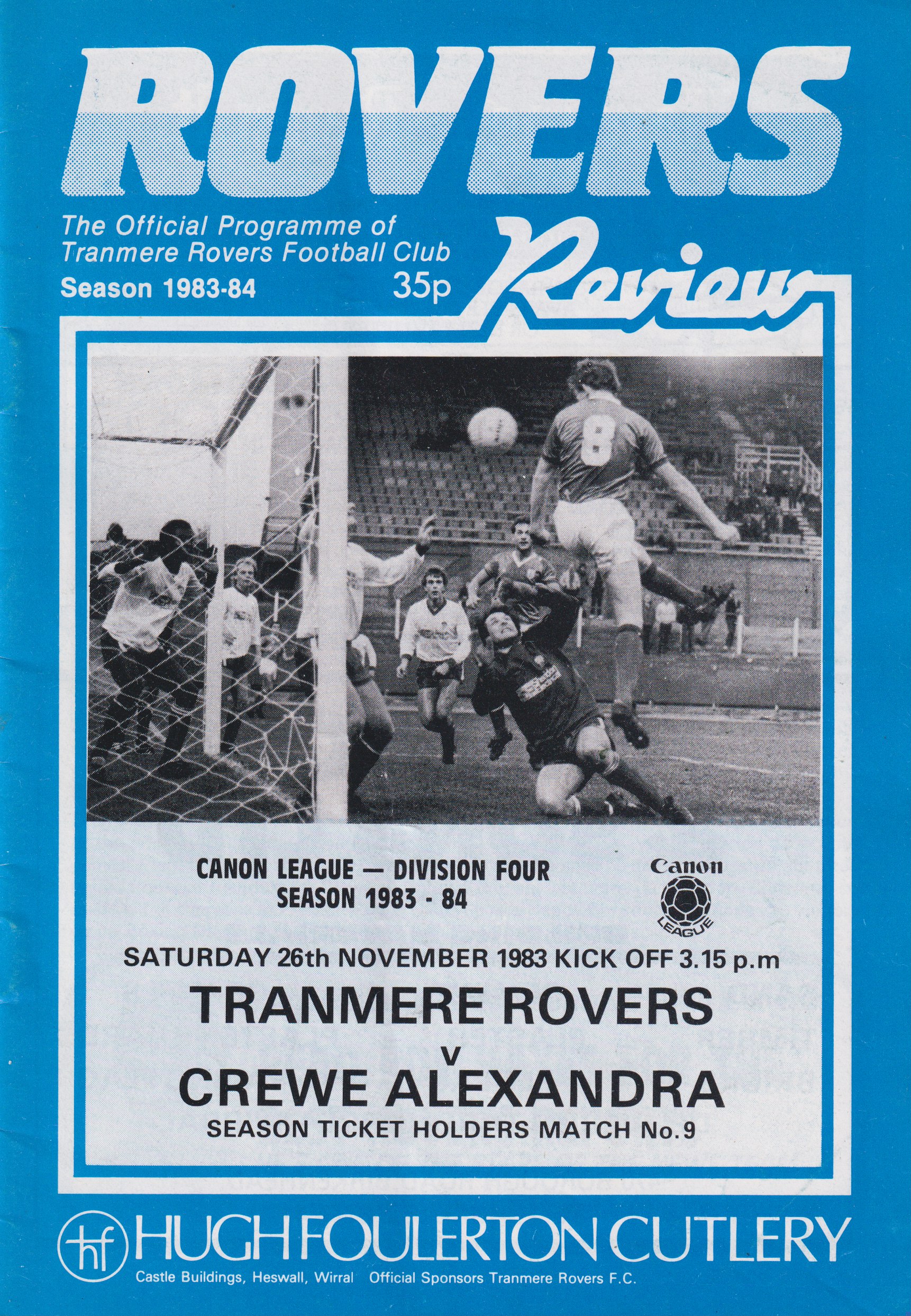 Match Programme for 26/11/1983