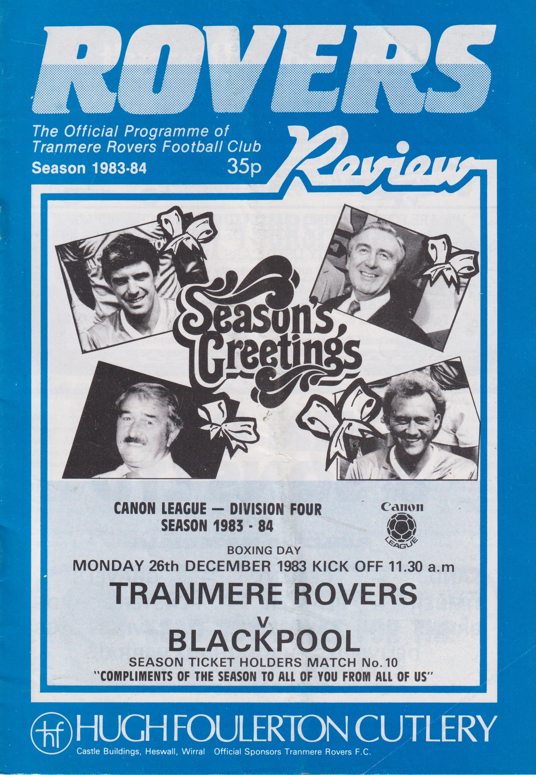 Match Programme for 26/12/1983