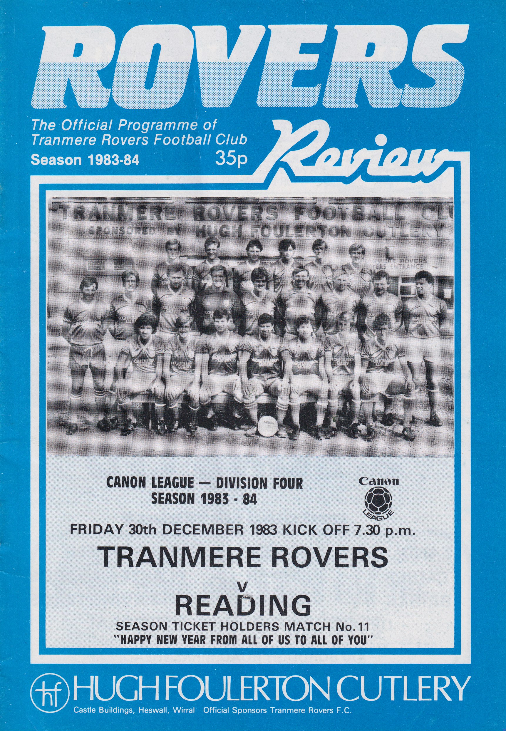 Match Programme for 30/12/1983