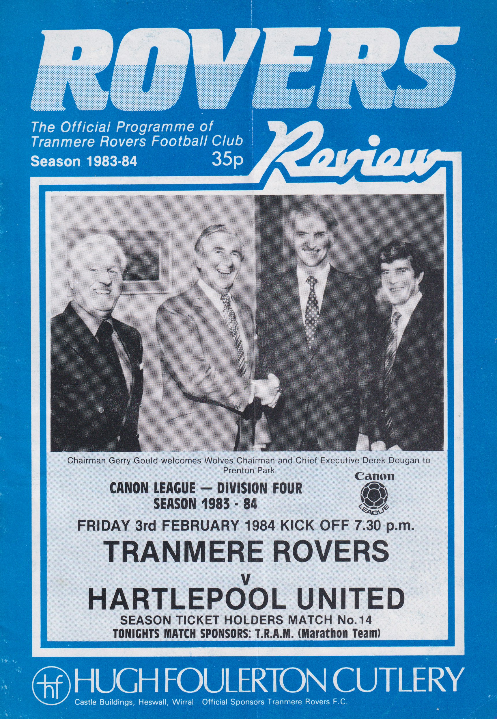 Match Programme for 03/02/1984