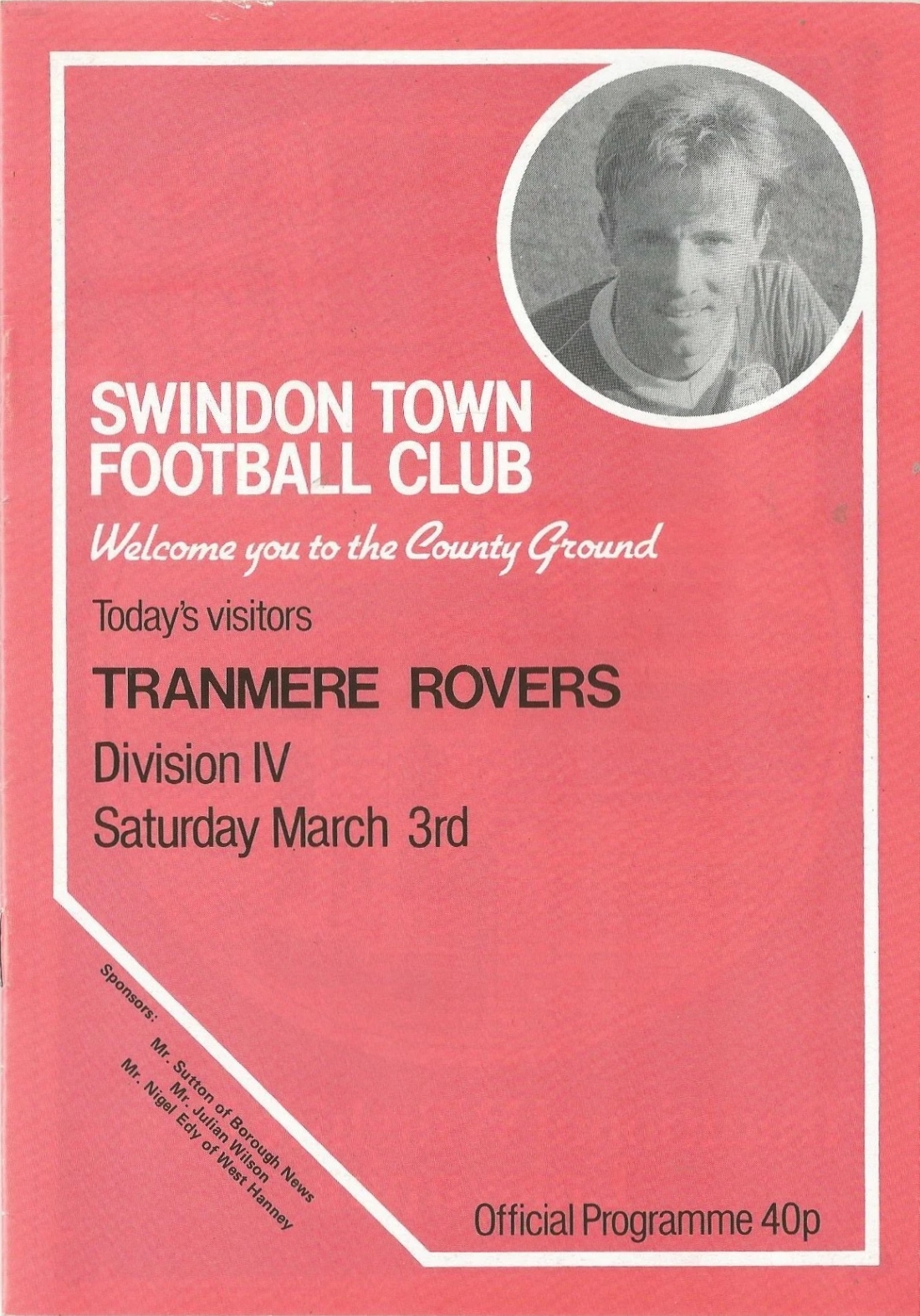 Match Programme for 03/03/1984