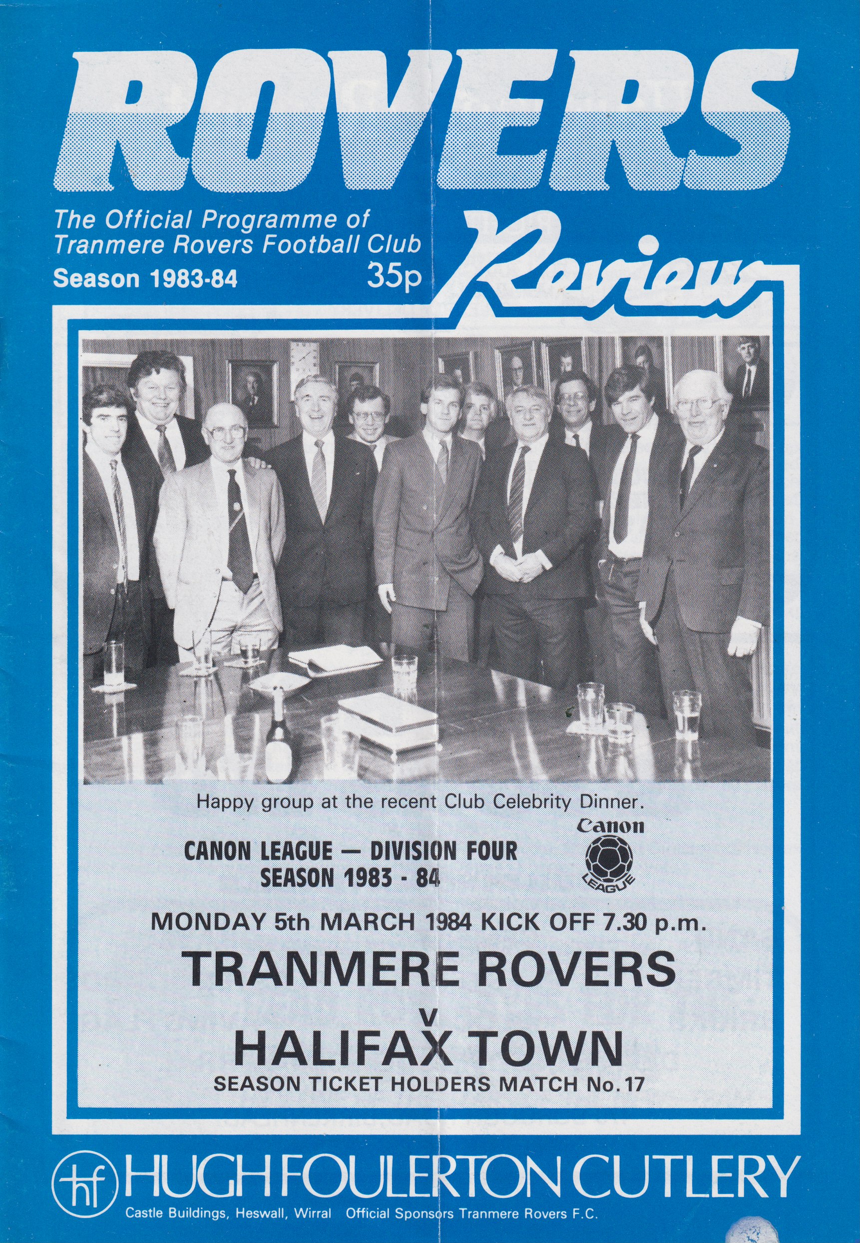 Match Programme for 05/03/1984