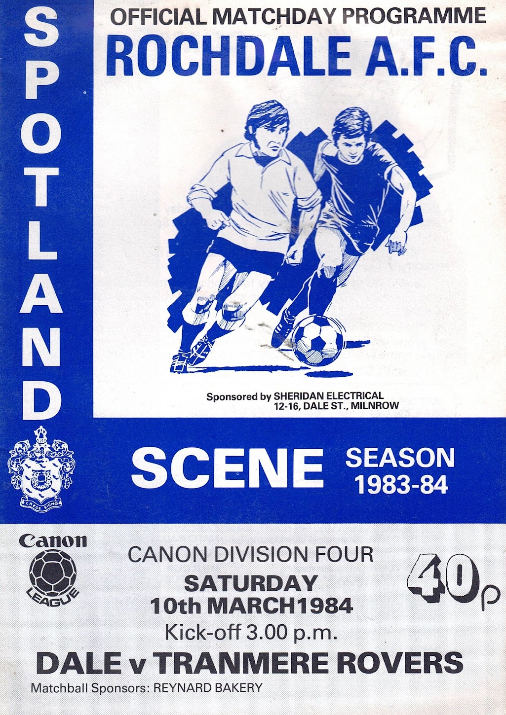 Match Programme for 10/03/1984