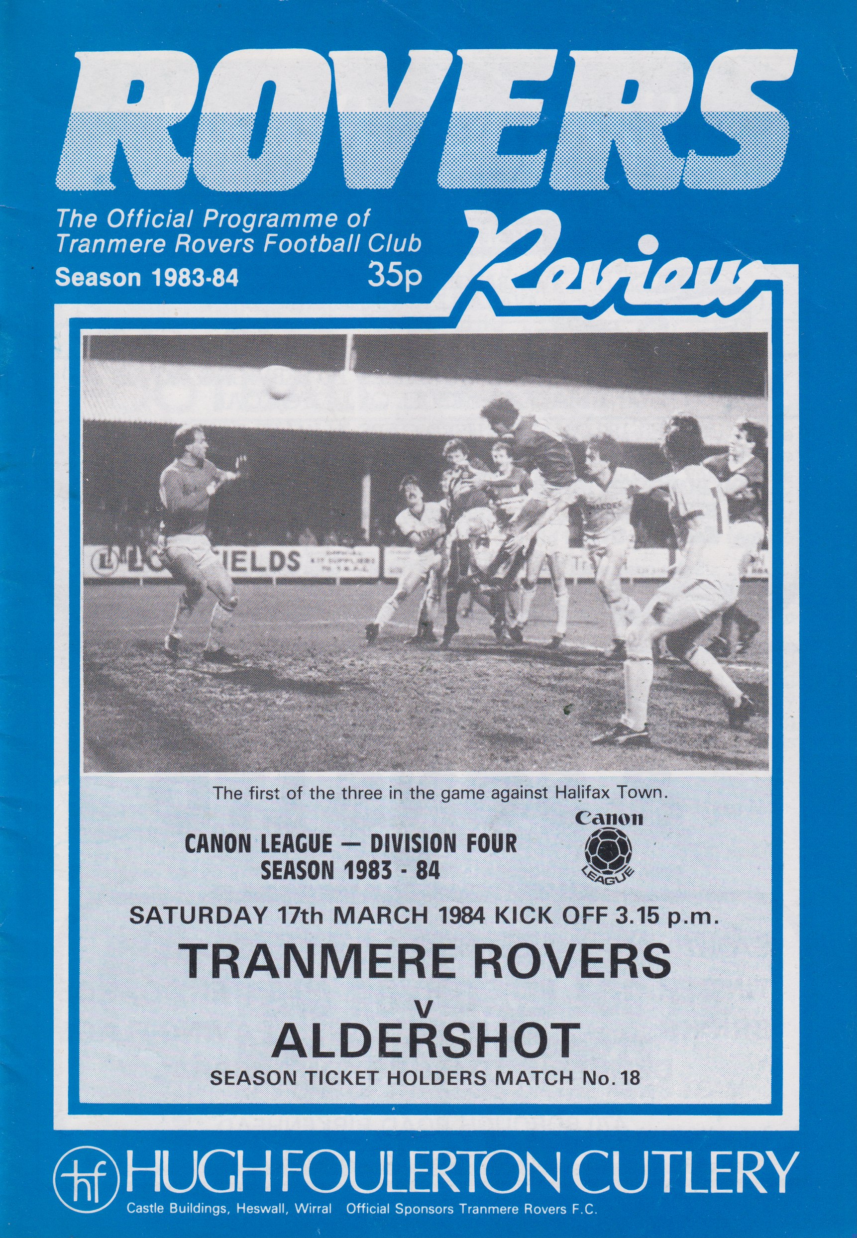 Match Programme for 17/03/1984
