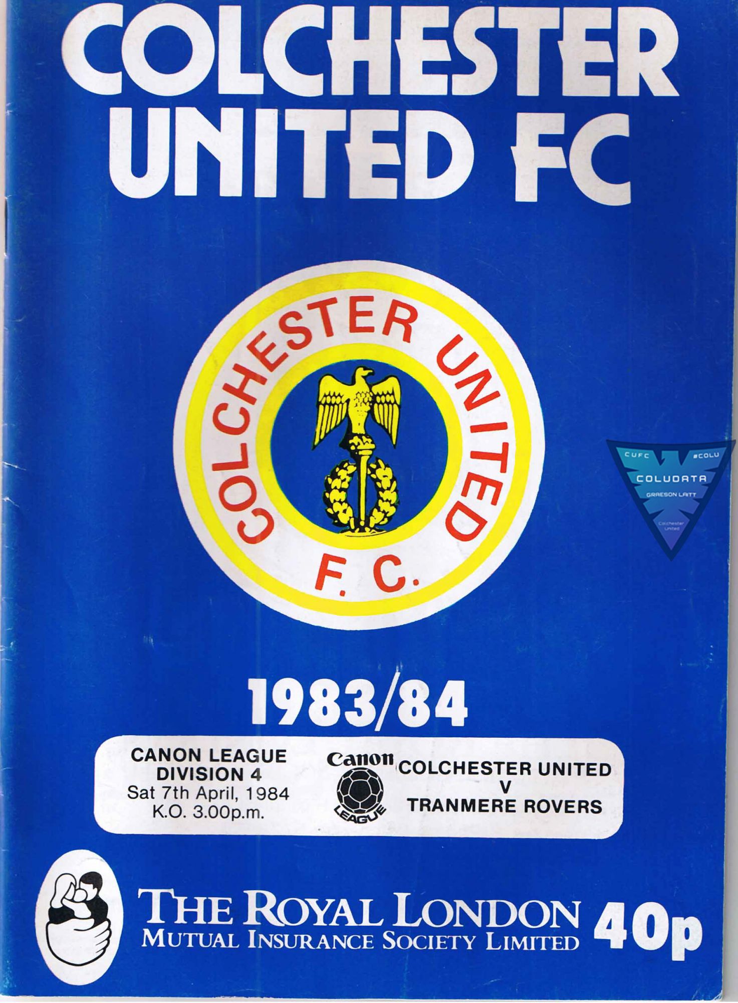 Match Programme for 07/04/1984
