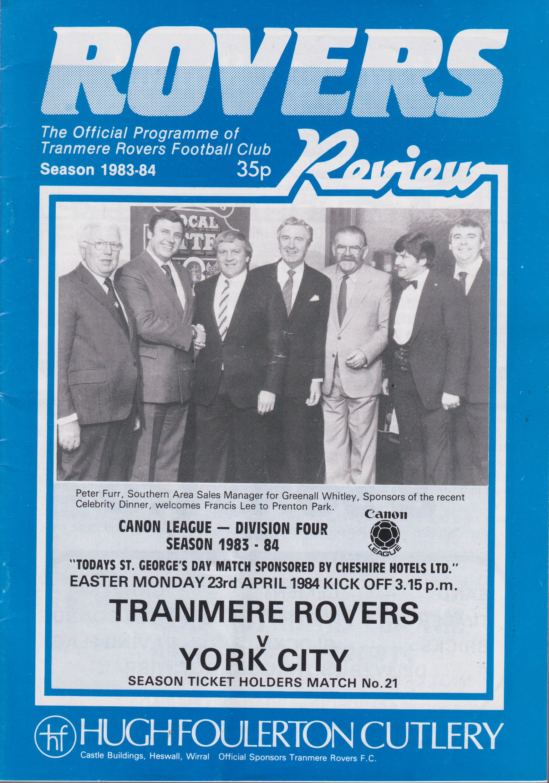 Match Programme for 23/04/1984