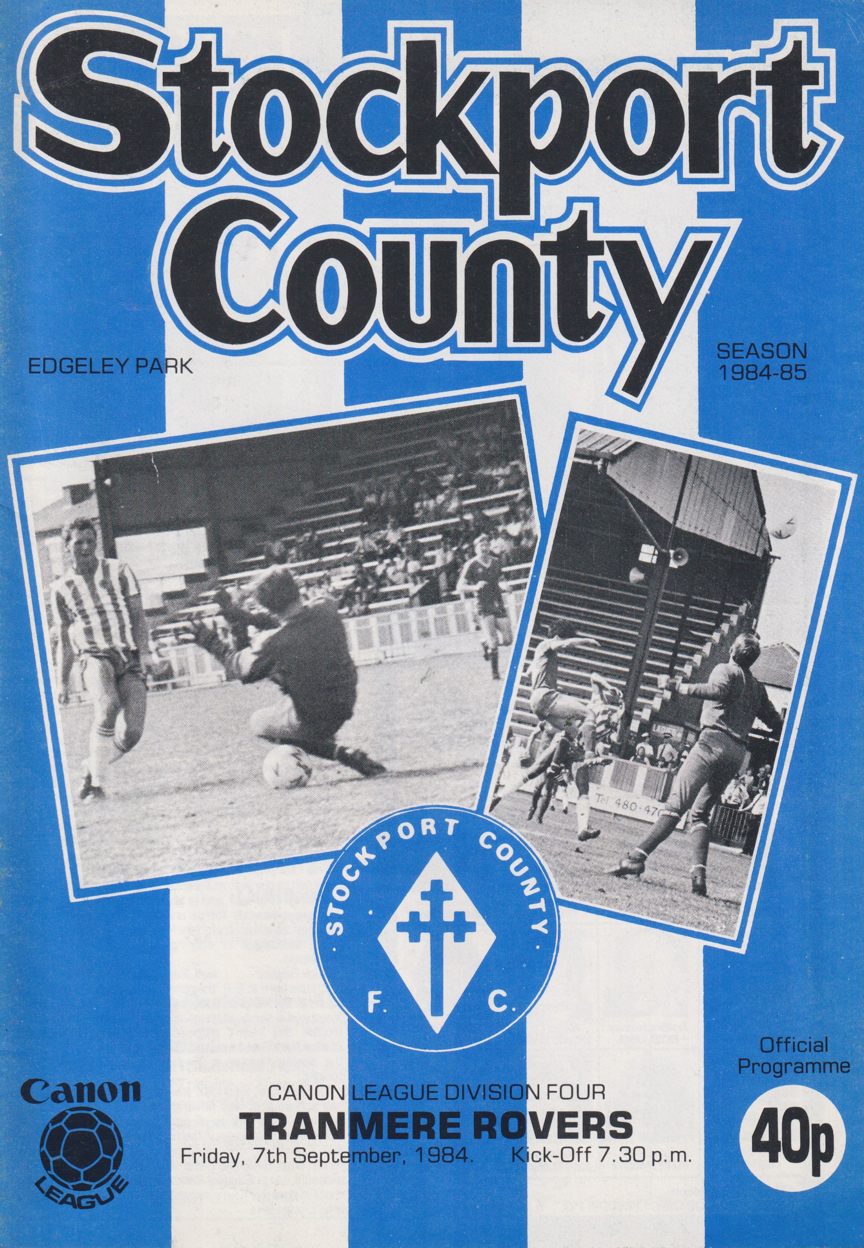 Match Programme for 07/09/1984