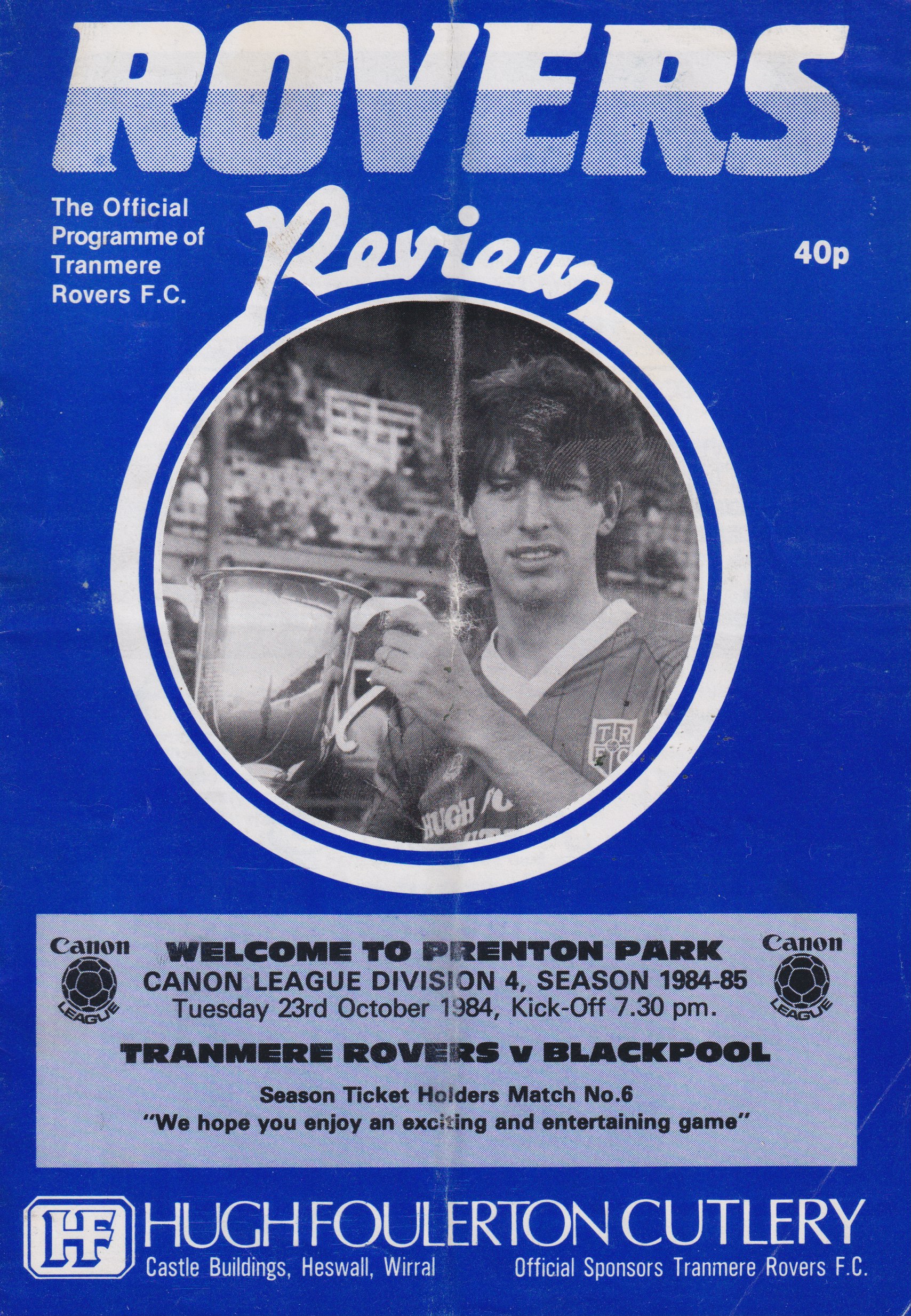 Match Programme for 23/10/1984