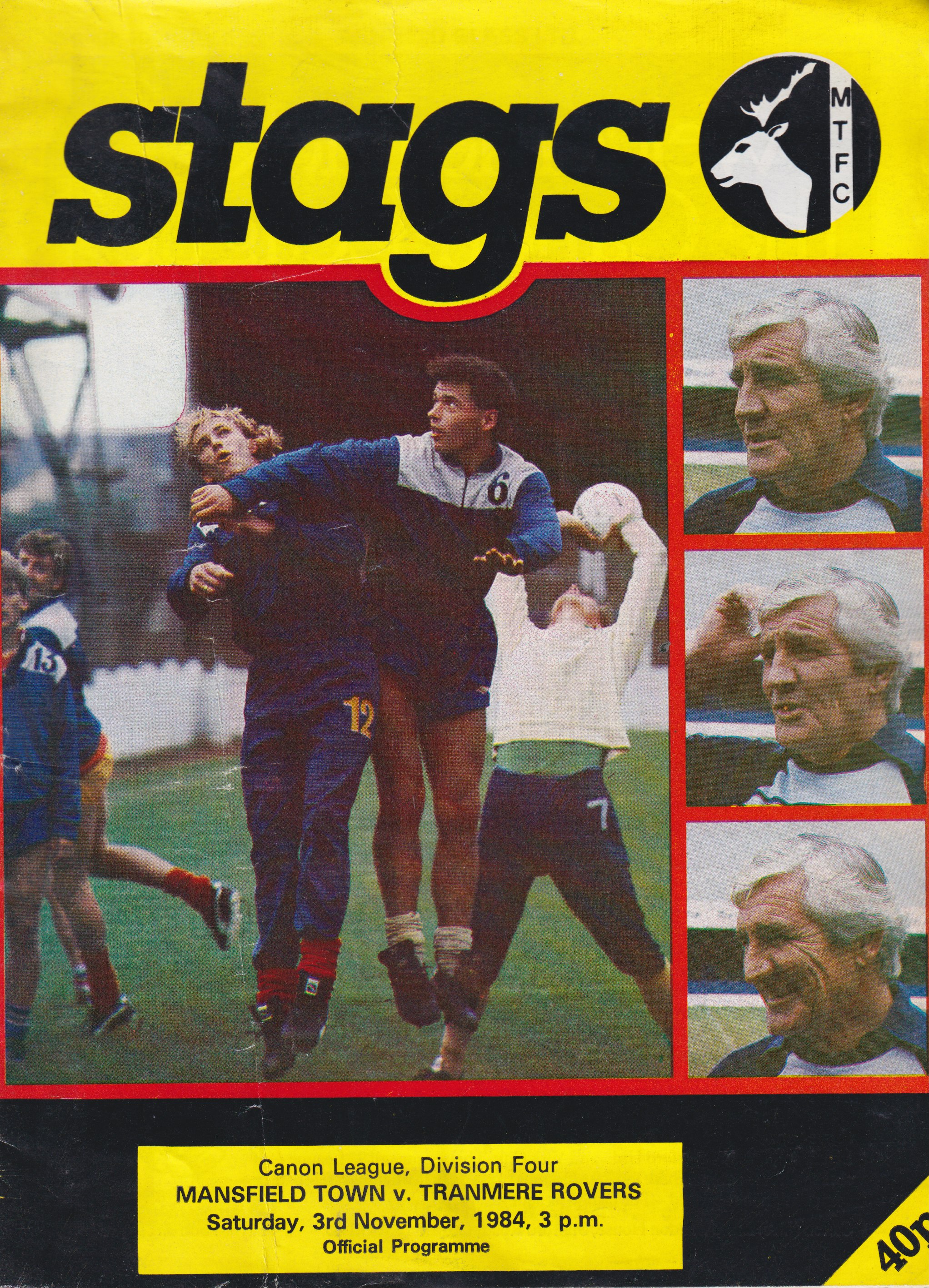 Match Programme for 03/11/1984