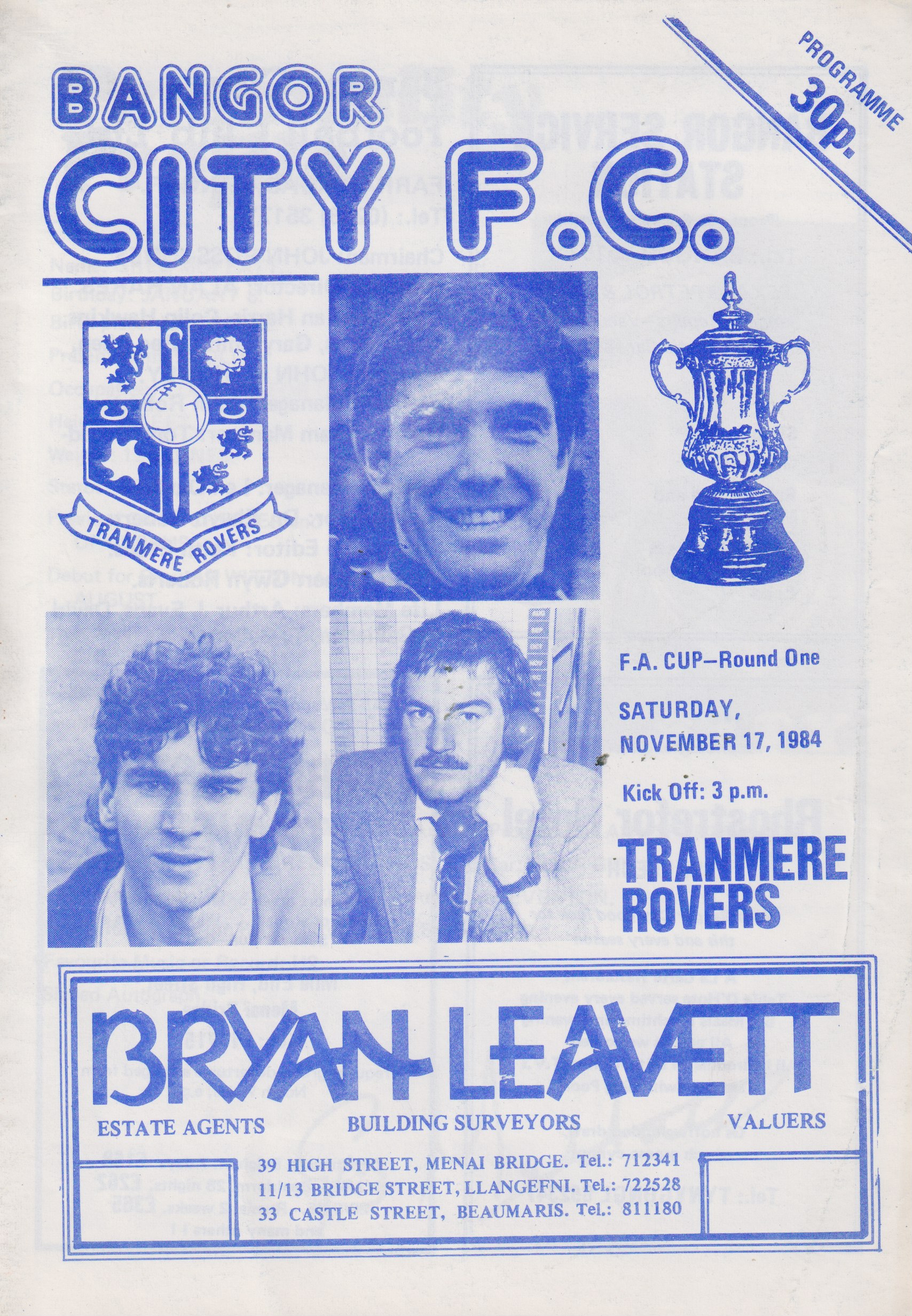Match Programme for 17/11/1984