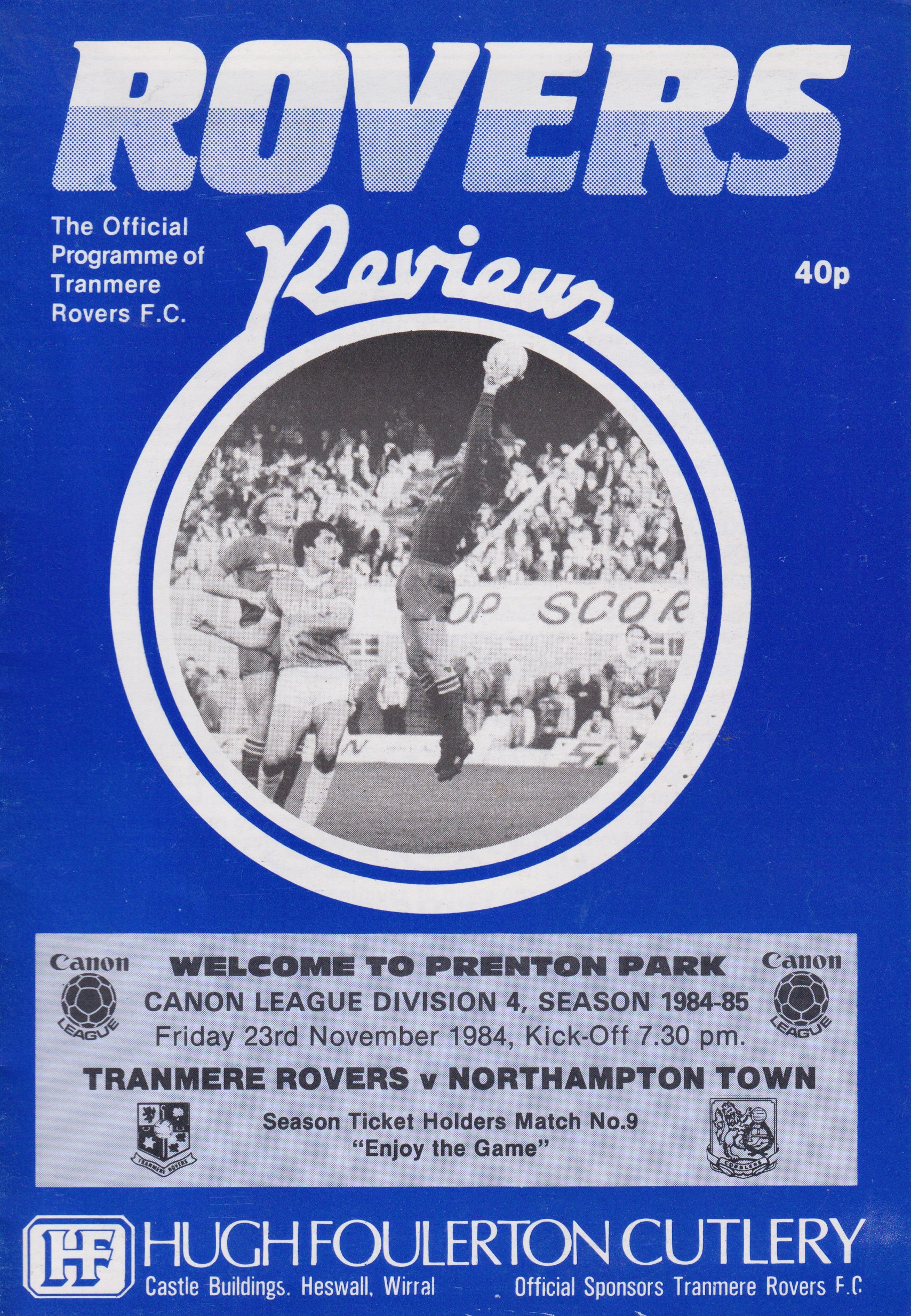 Match Programme for 23/11/1984