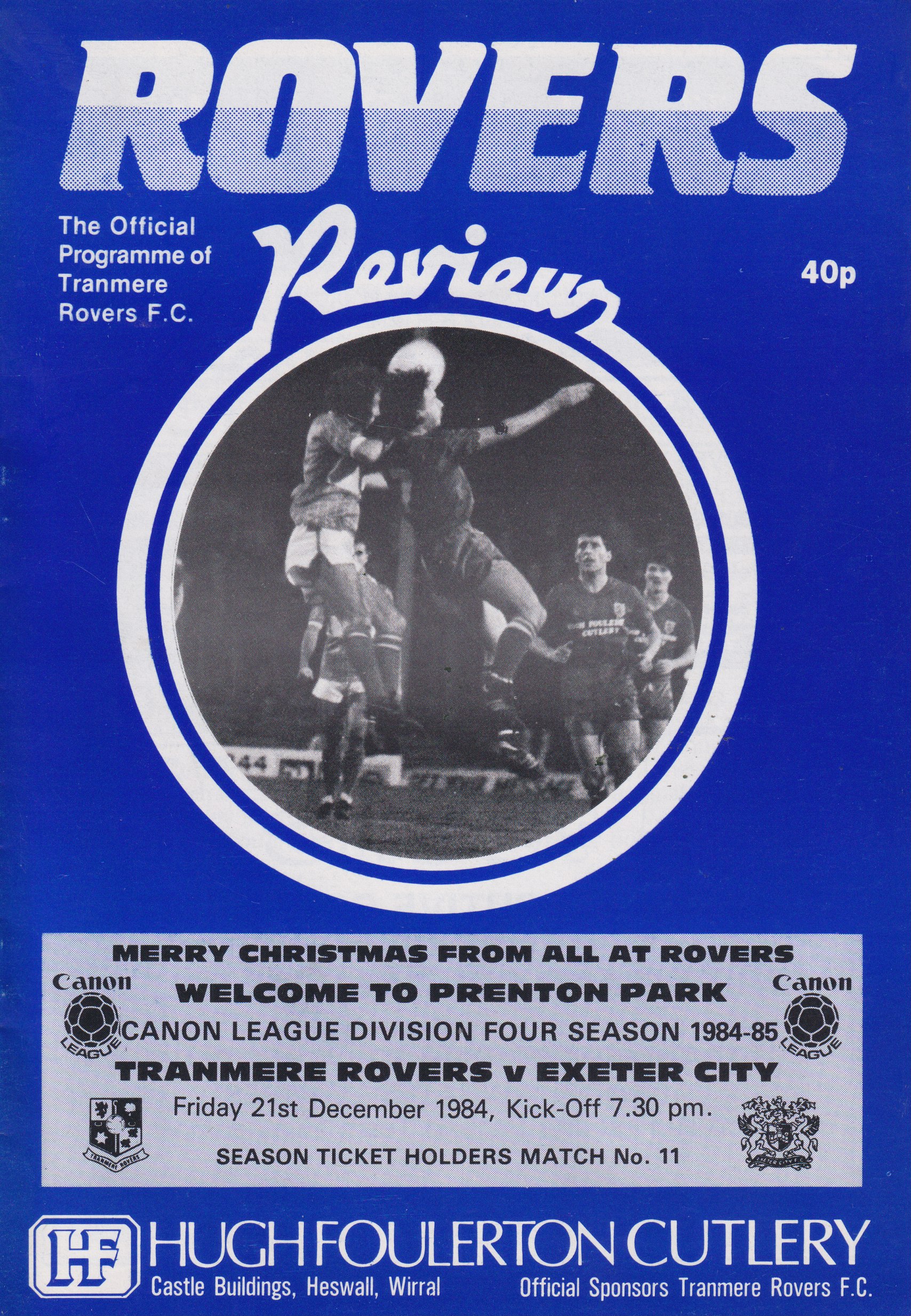 Match Programme for 21/12/1984
