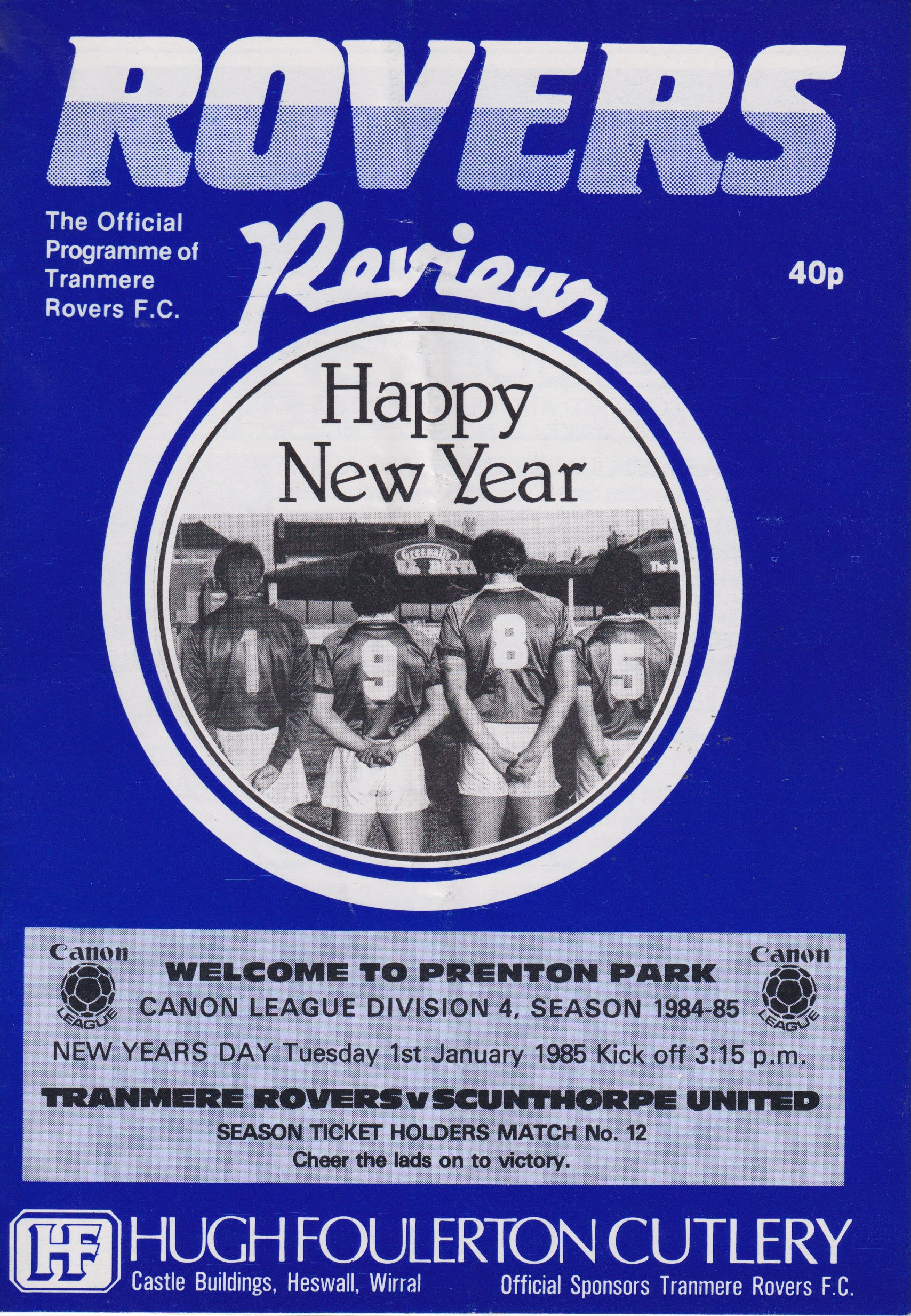 Match Programme for 01/01/1985