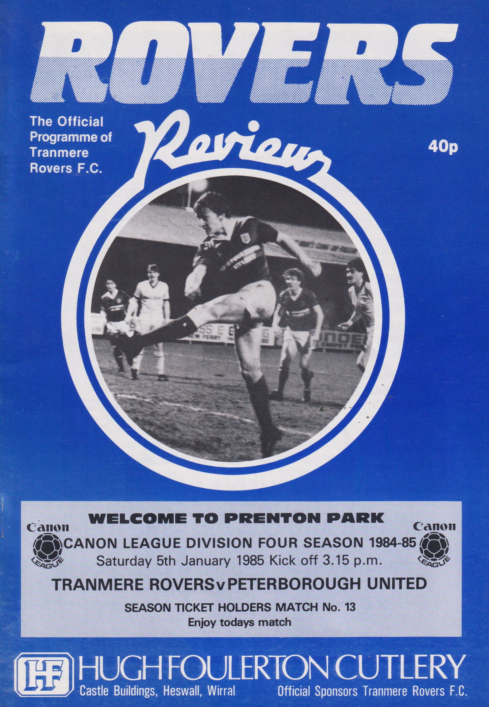 Match Programme for 05/01/1985