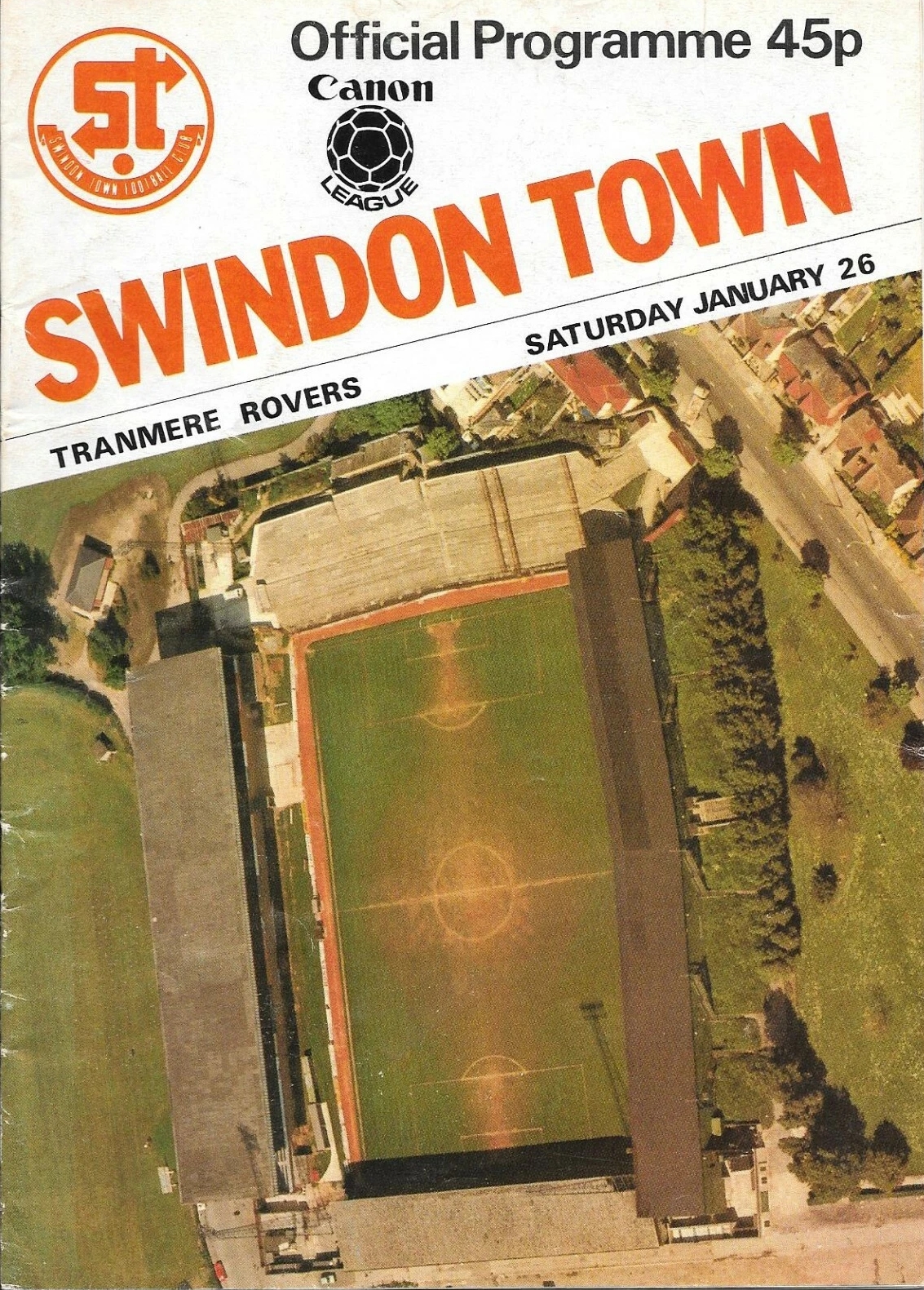 Match Programme for 26/01/1985