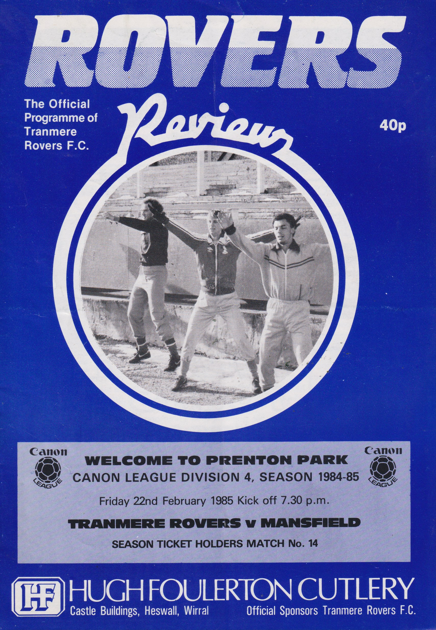 Match Programme for 22/02/1985