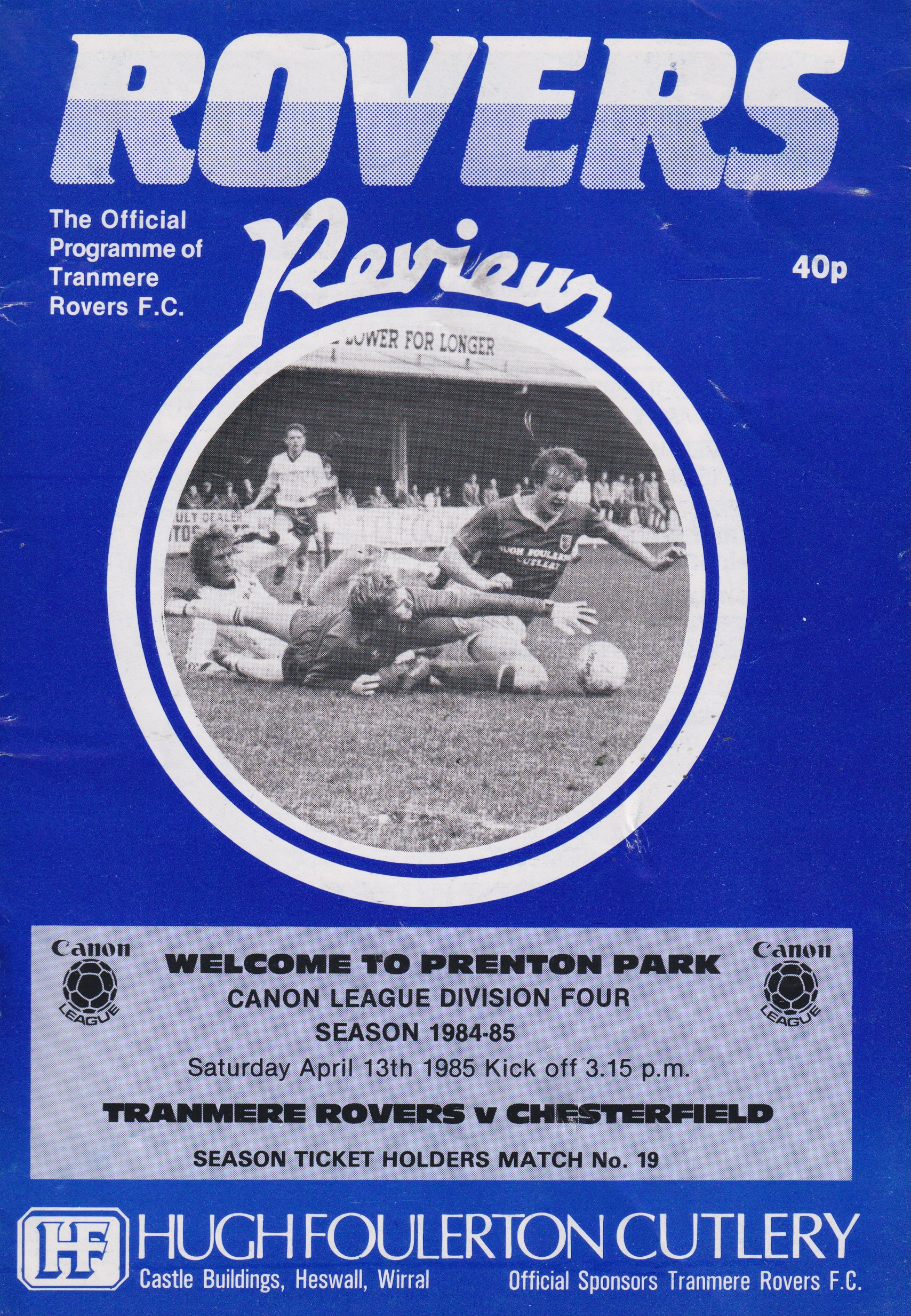 Match Programme for 13/04/1985