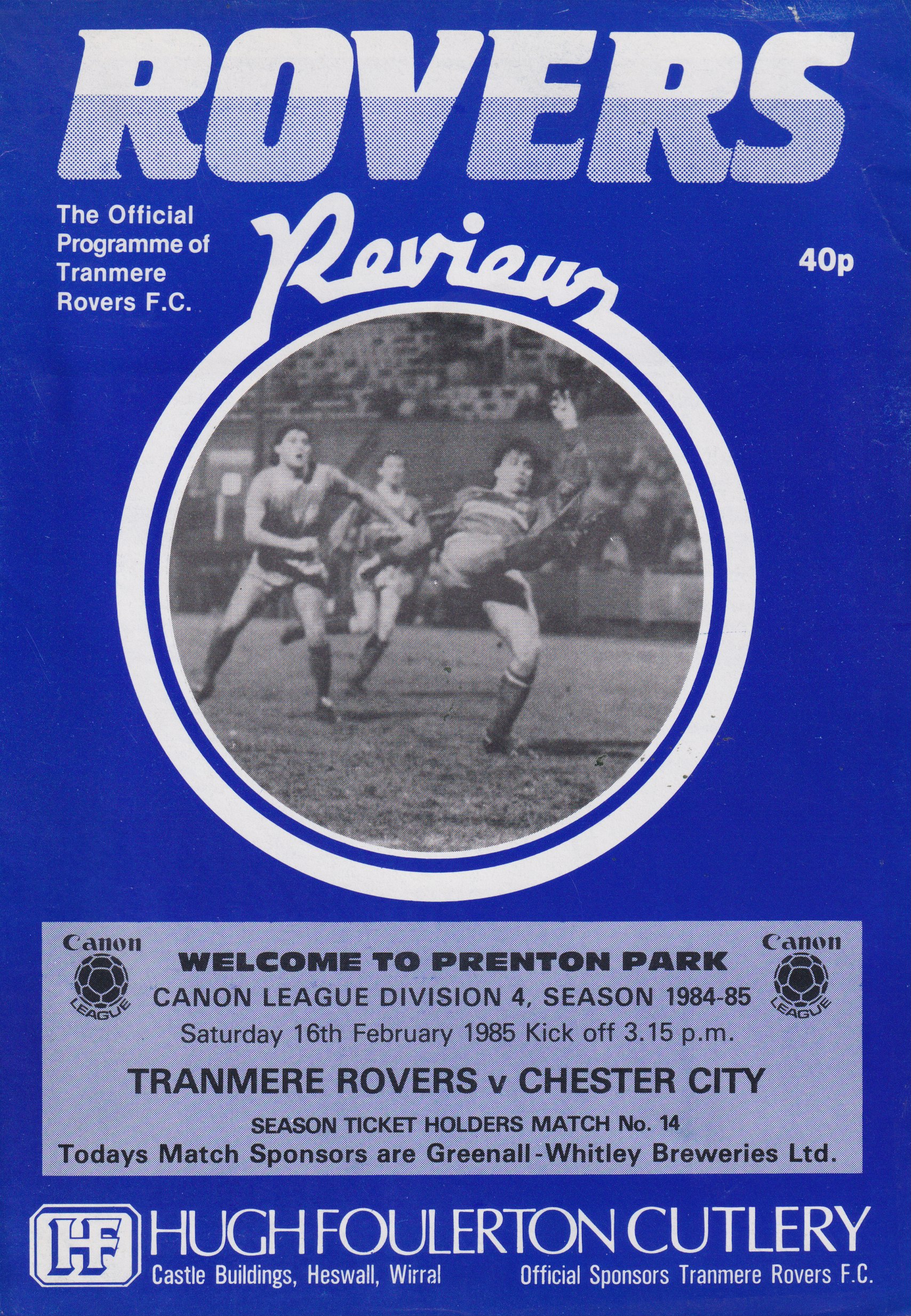 Match Programme for 16/04/1985