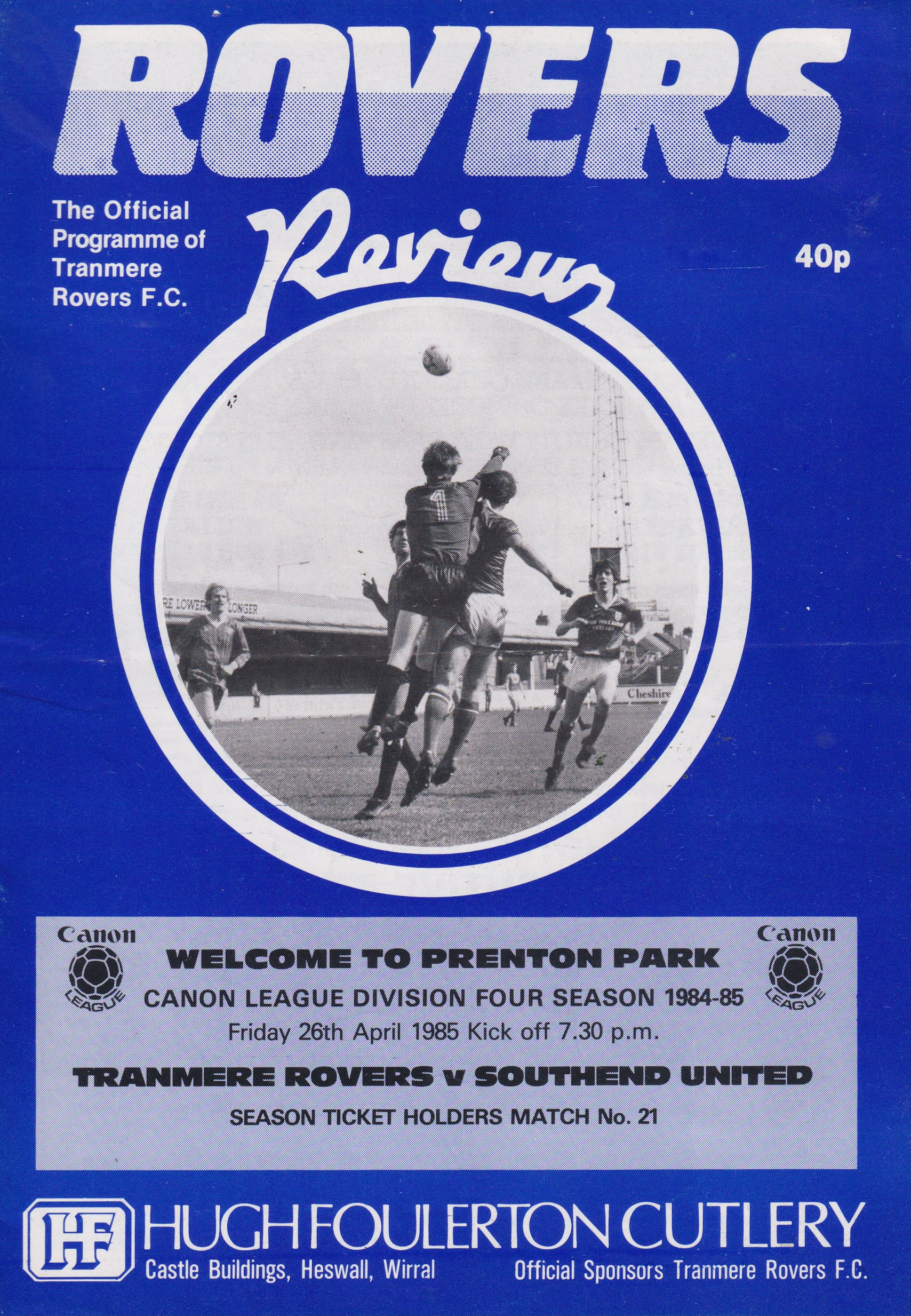 Match Programme for 26/04/1985