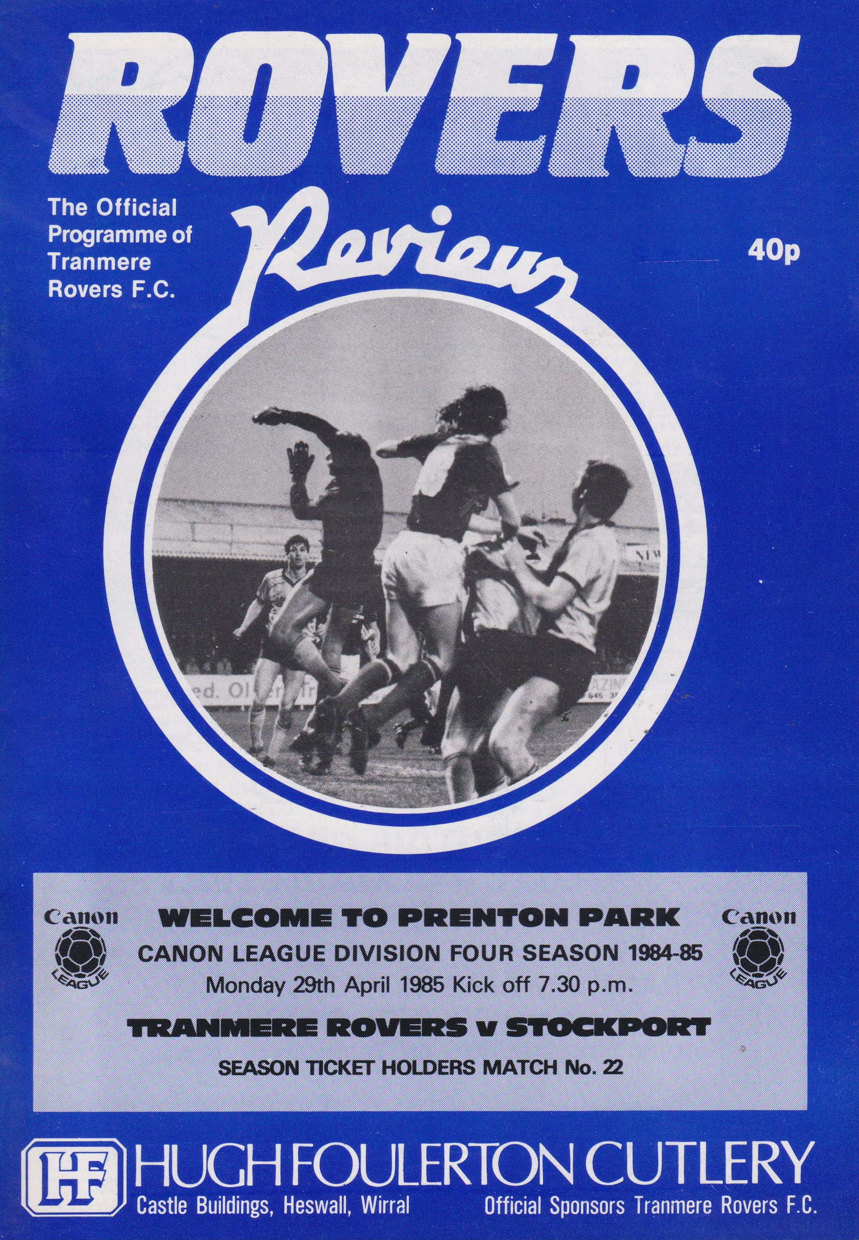 Match Programme for 29/04/1985
