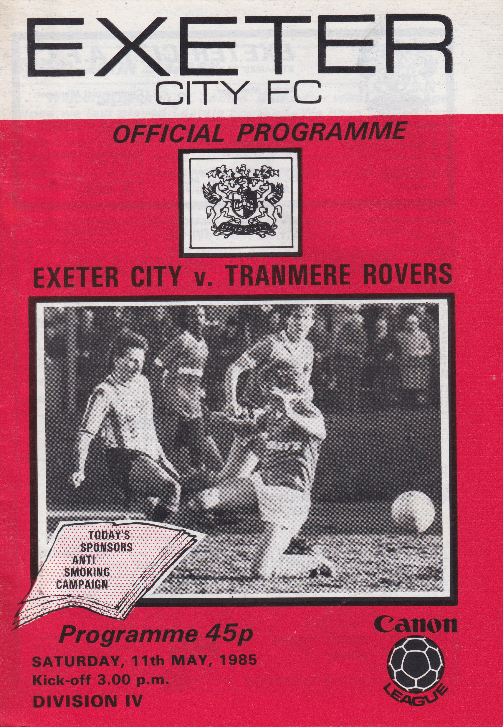 Match Programme for 11/05/1985