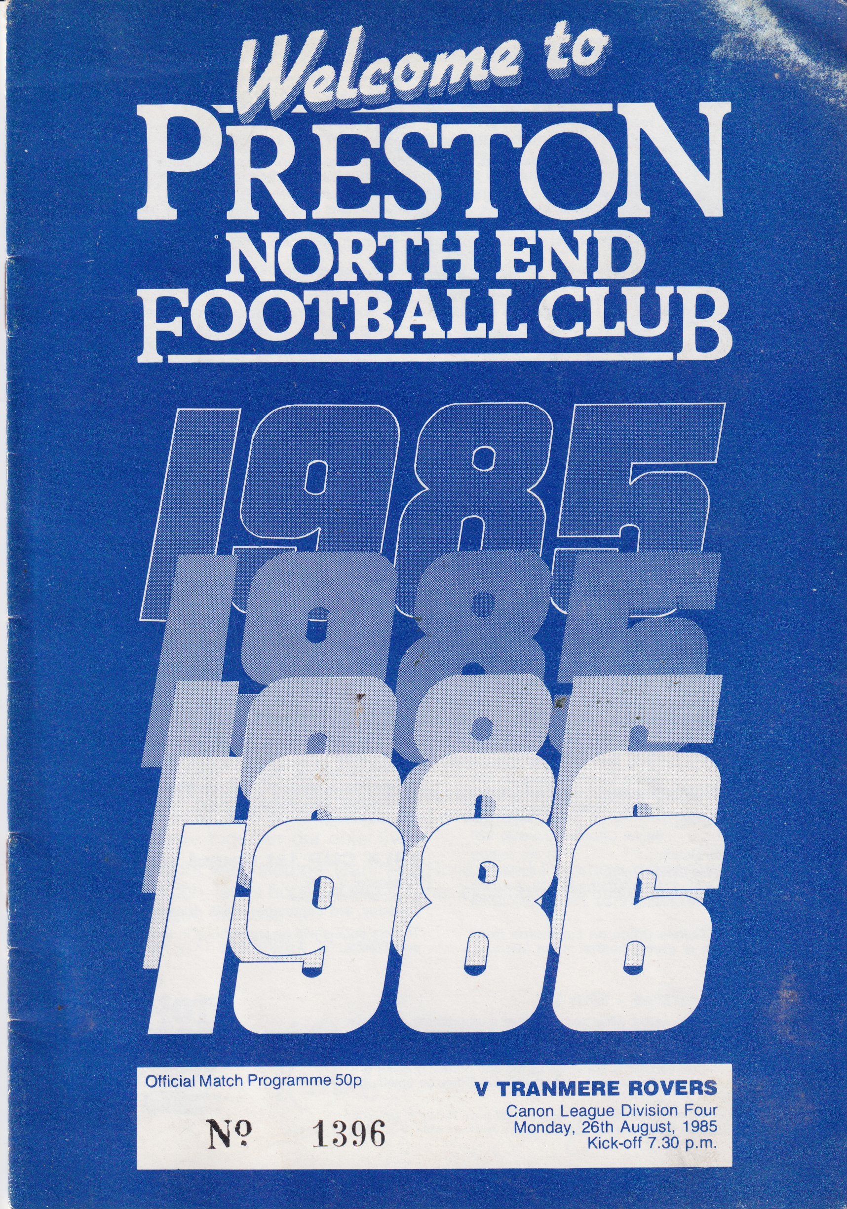 Match Programme for 26/08/1985