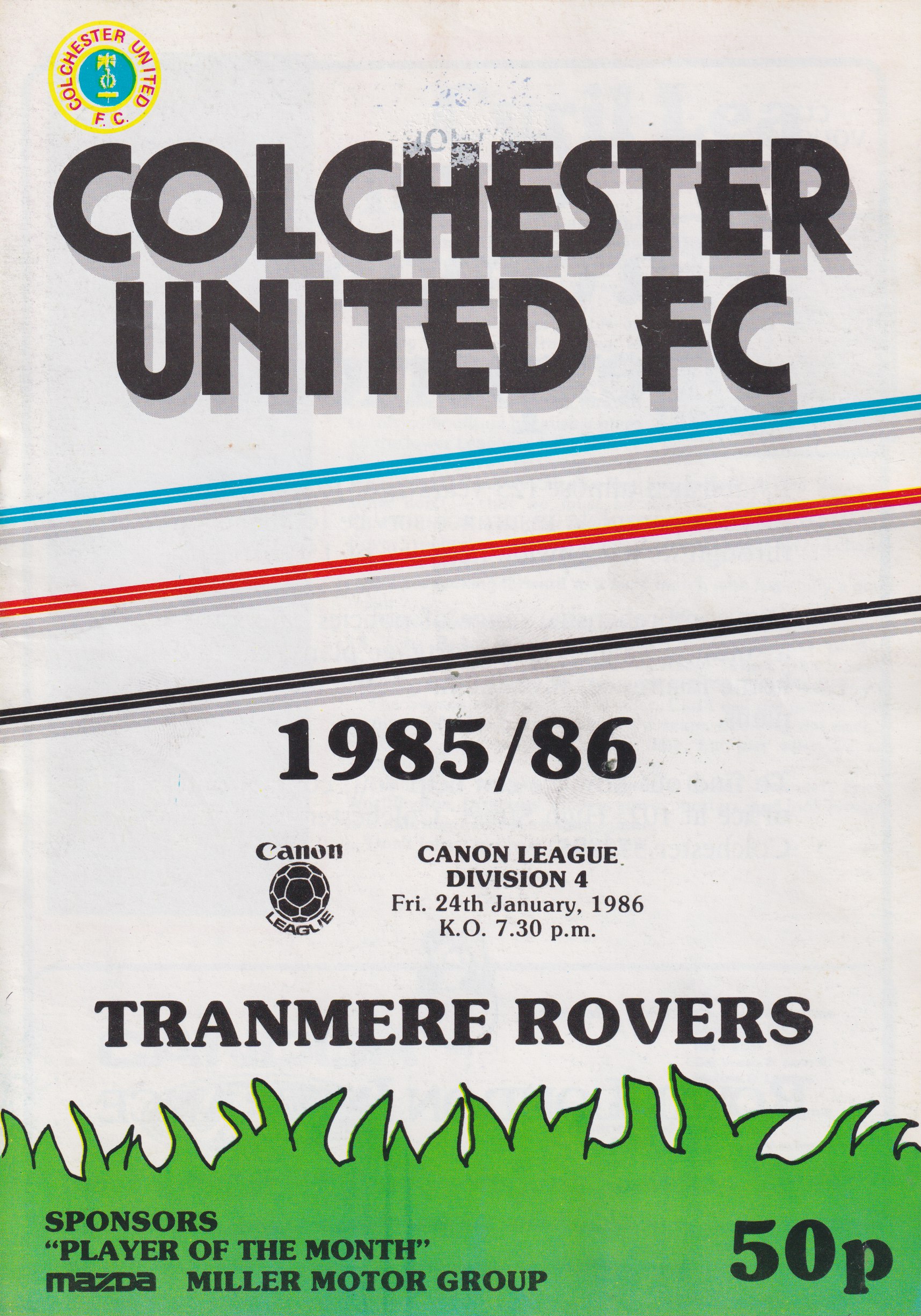 Match Programme for 14/09/1985