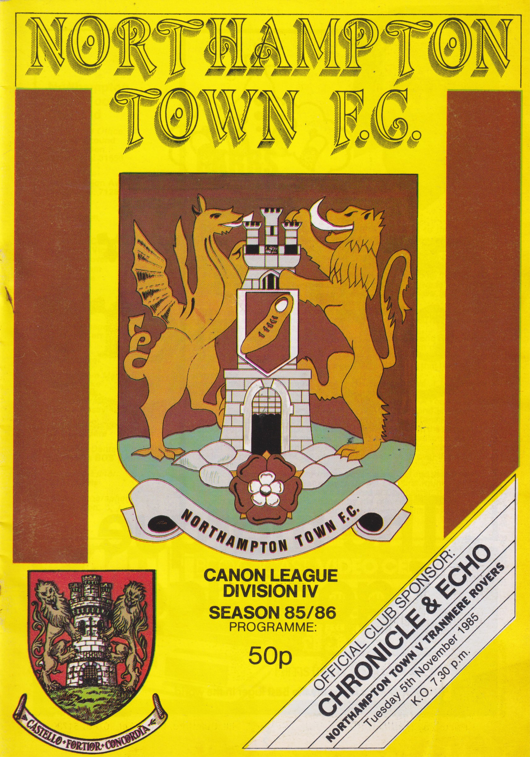 Match Programme for 05/11/1985