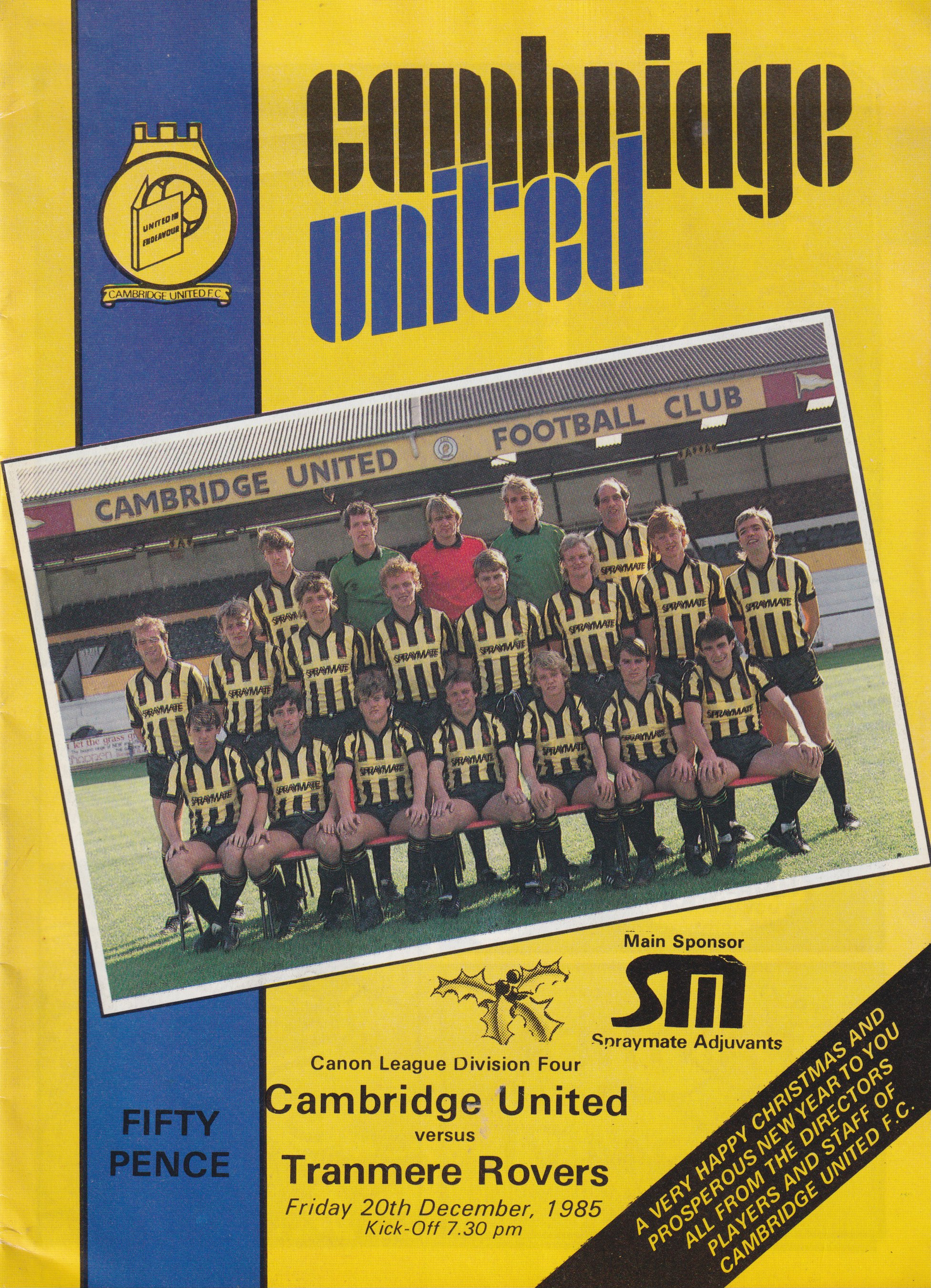 Match Programme for 20/12/1985