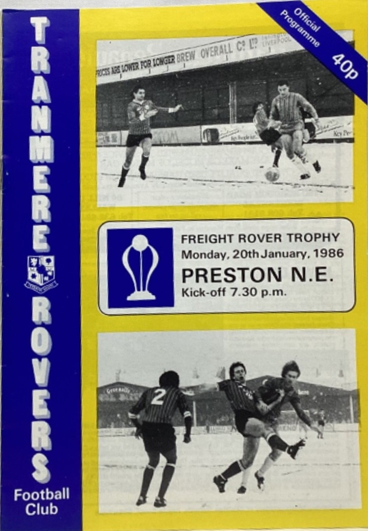 Match Programme for 20/01/1986
