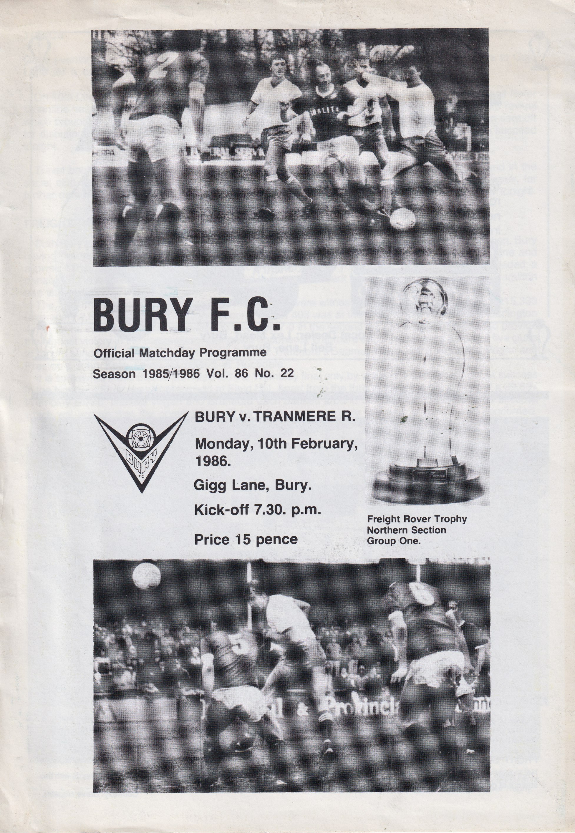 Match Programme for 26/02/1986