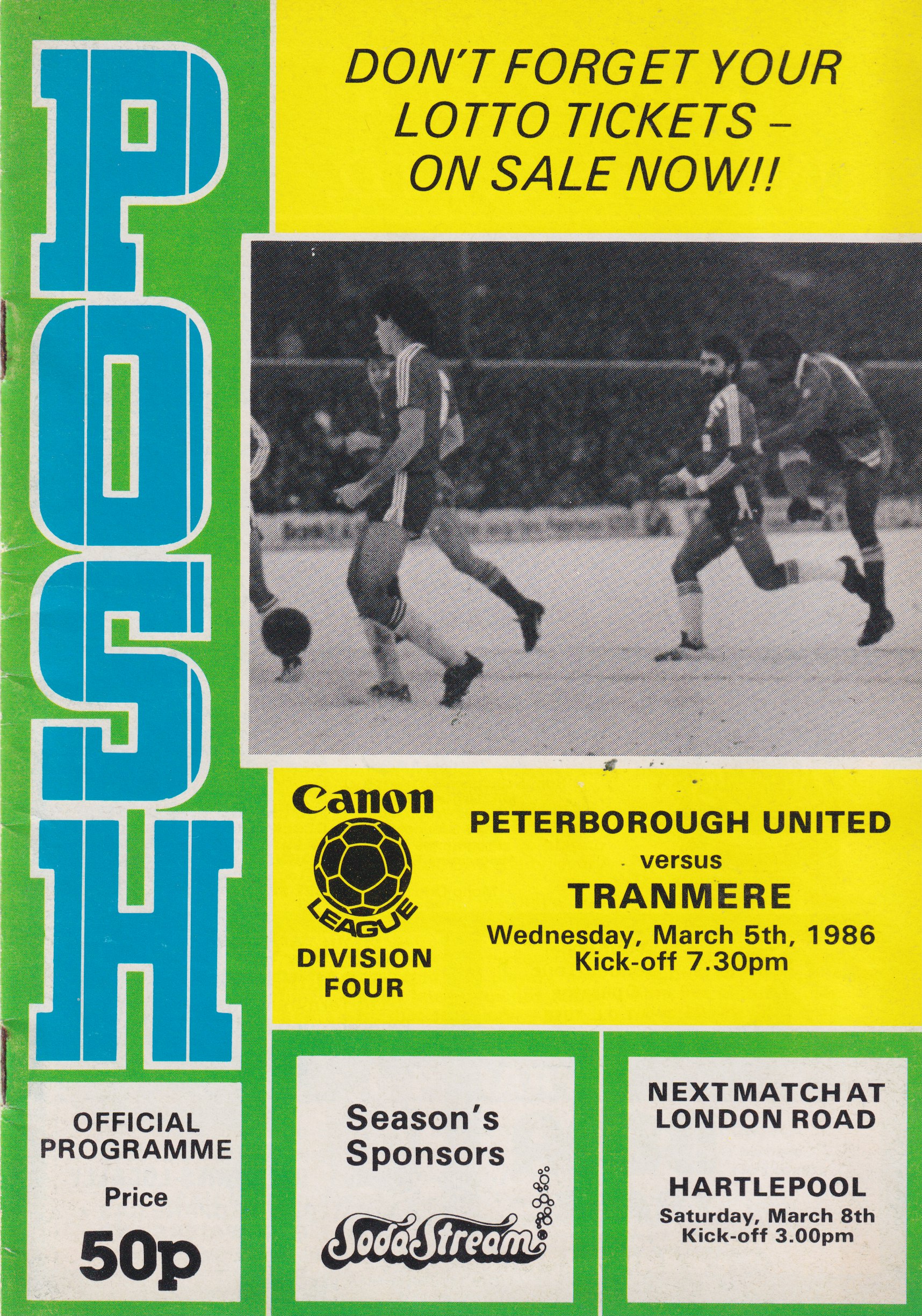 Match Programme for 05/03/1986