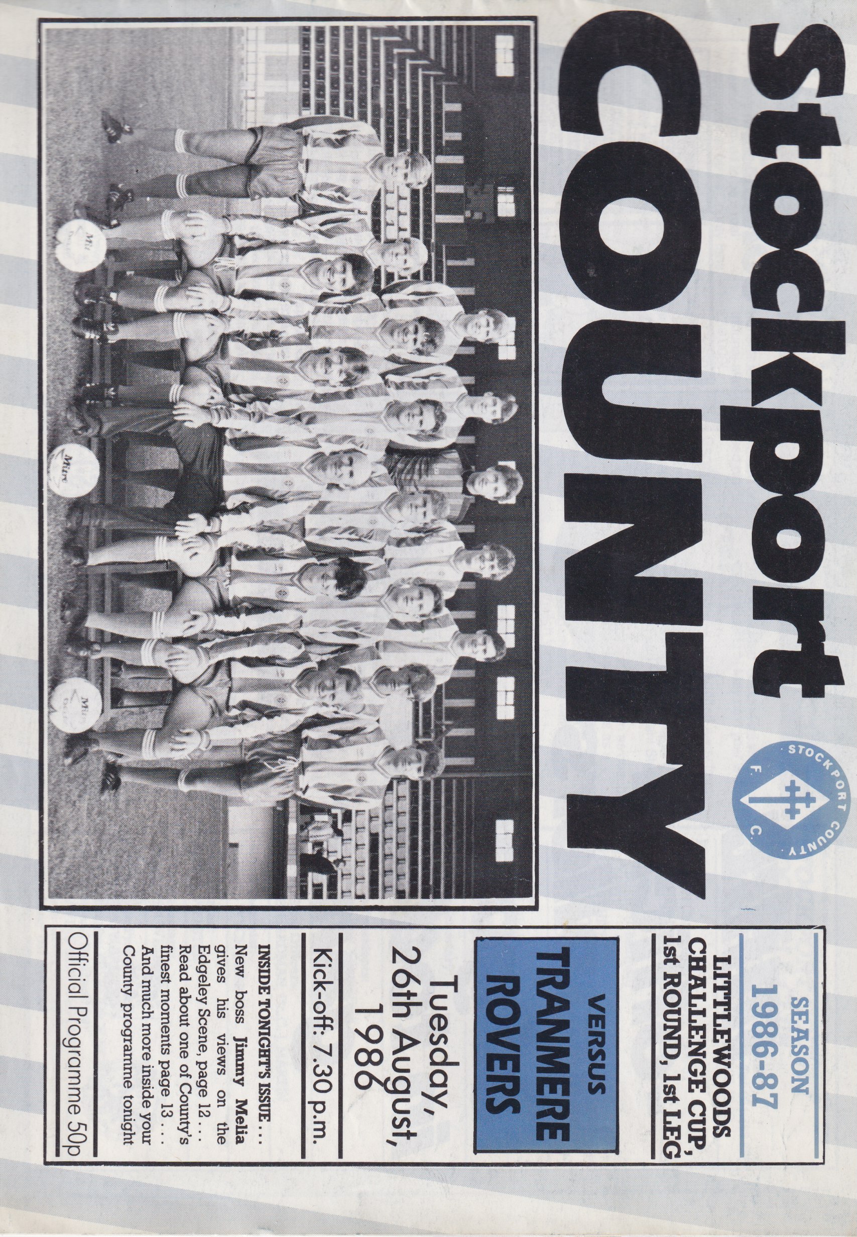 Match Programme for 26/08/1986