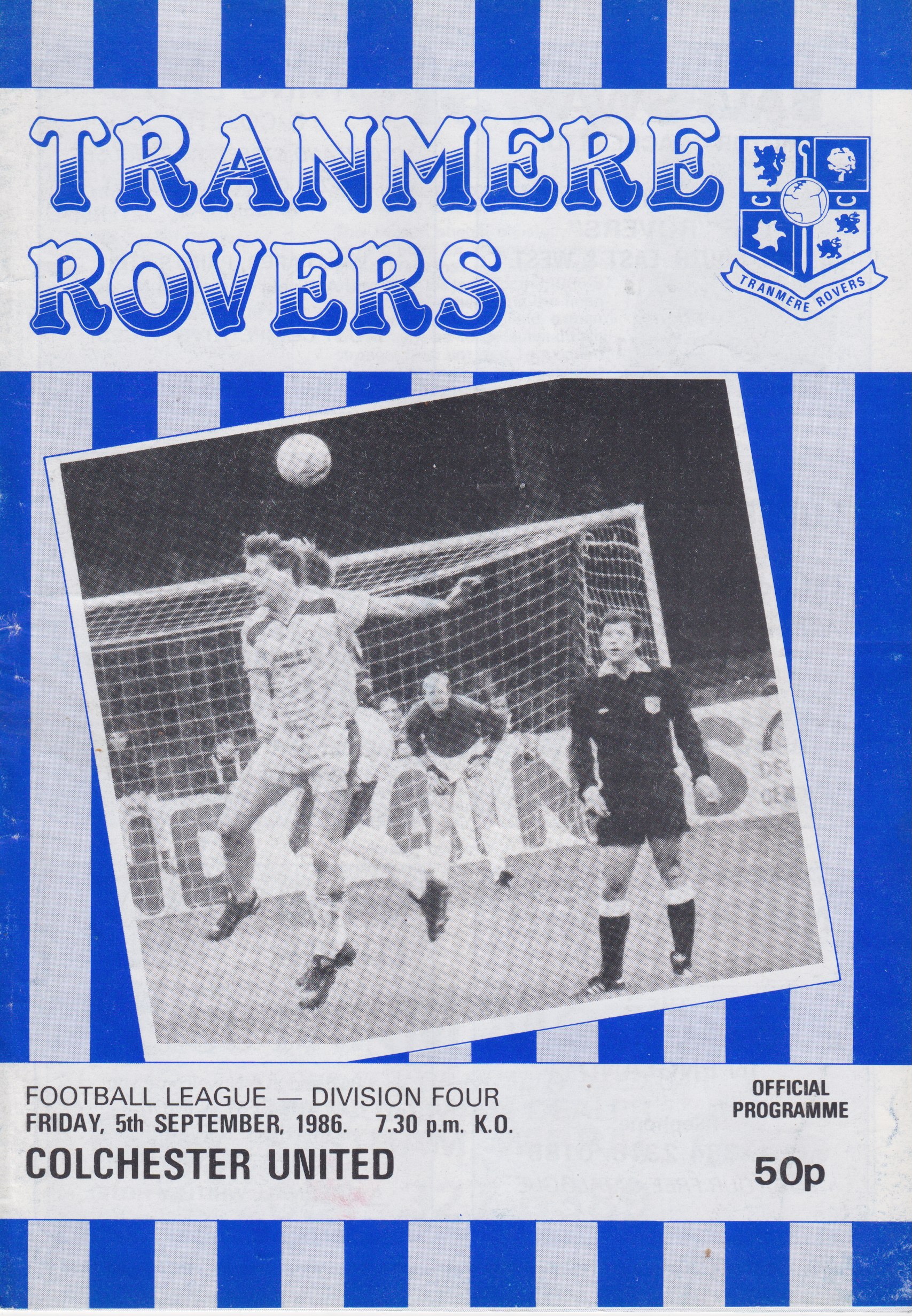 Match Programme for 05/09/1986