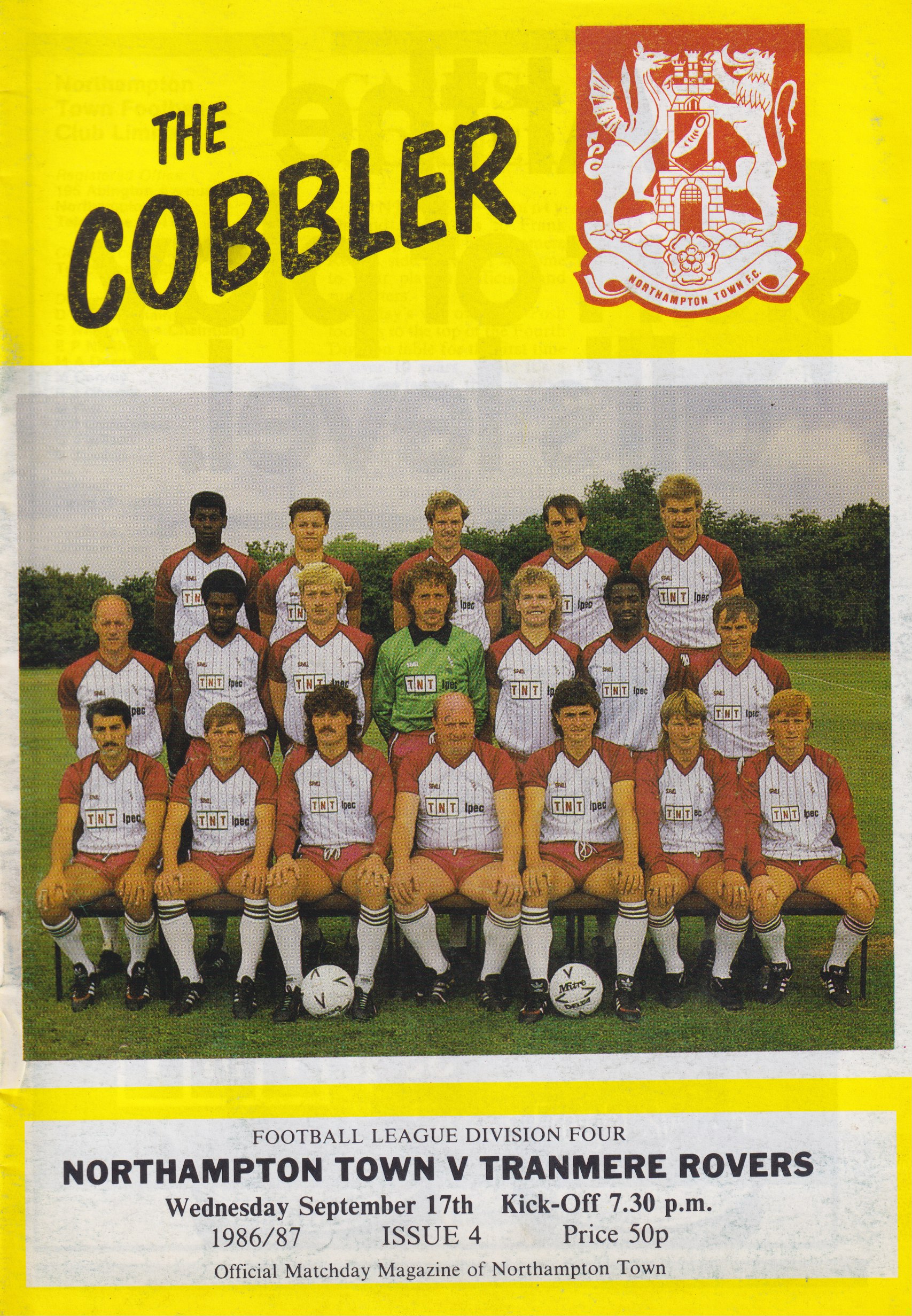 Match Programme for 17/09/1986