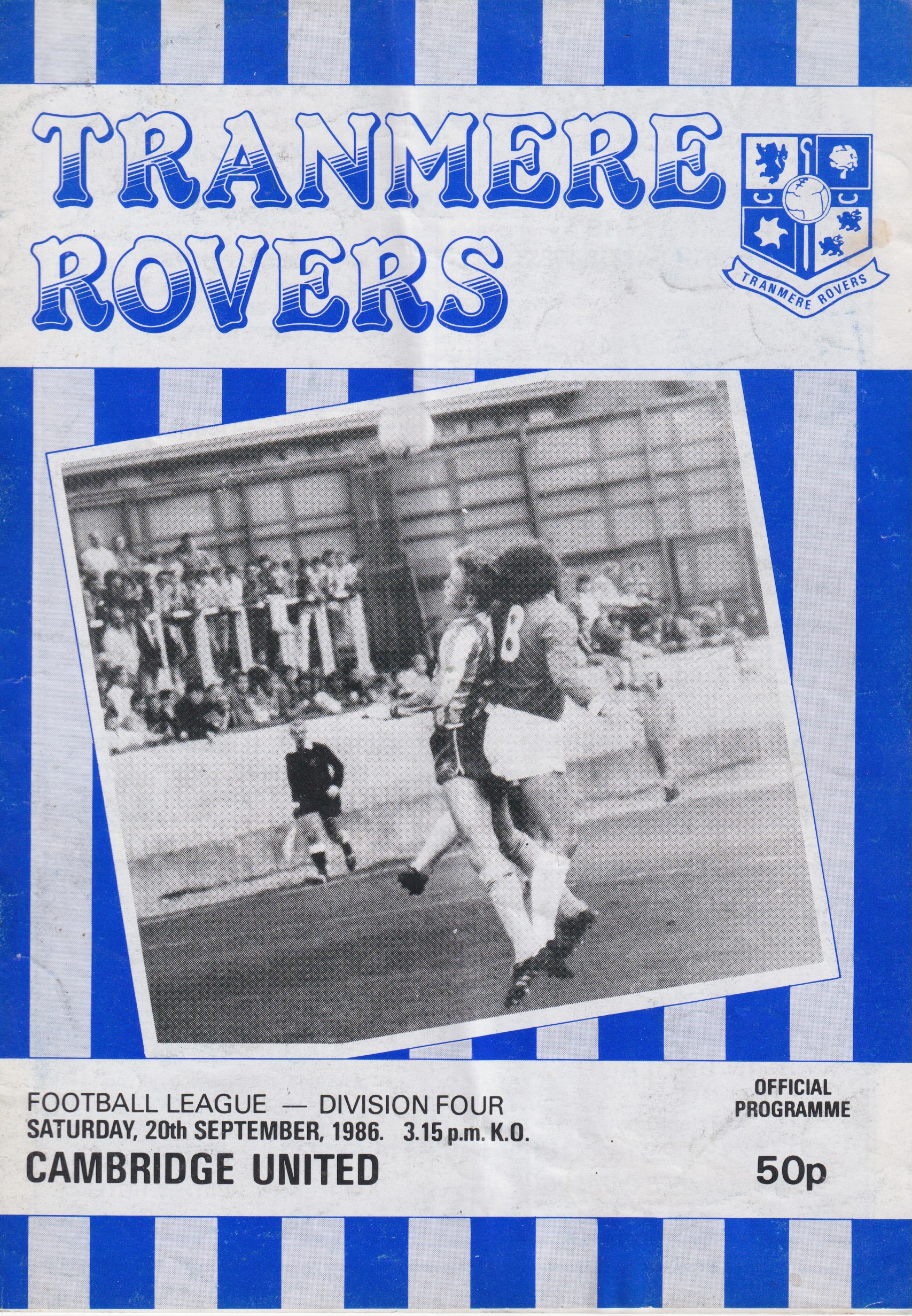 Match Programme for 20/09/1986
