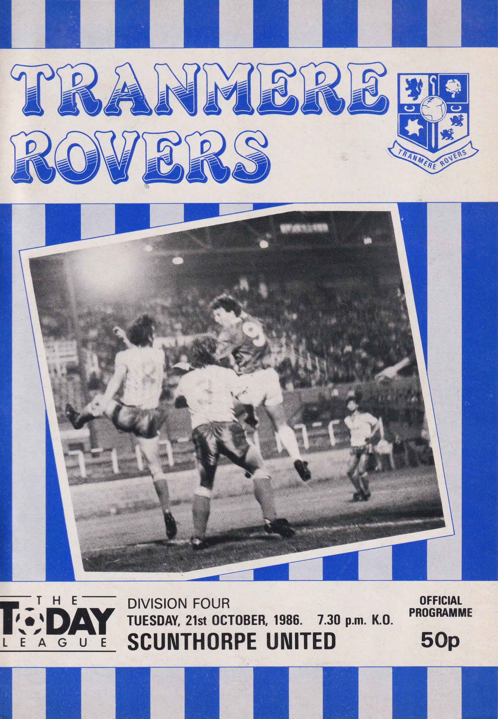 Match Programme for 21/10/1986
