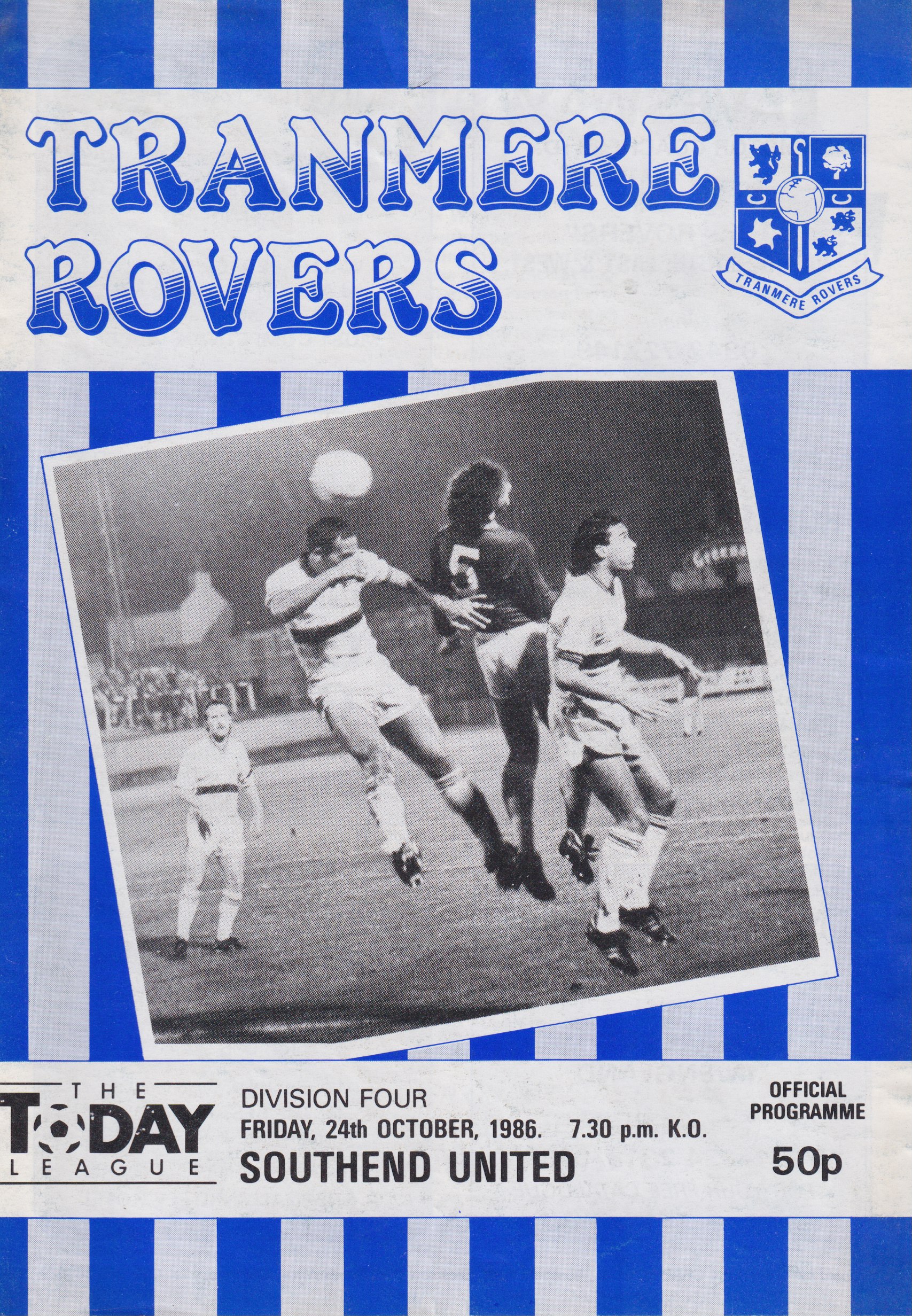 Match Programme for 24/10/1986