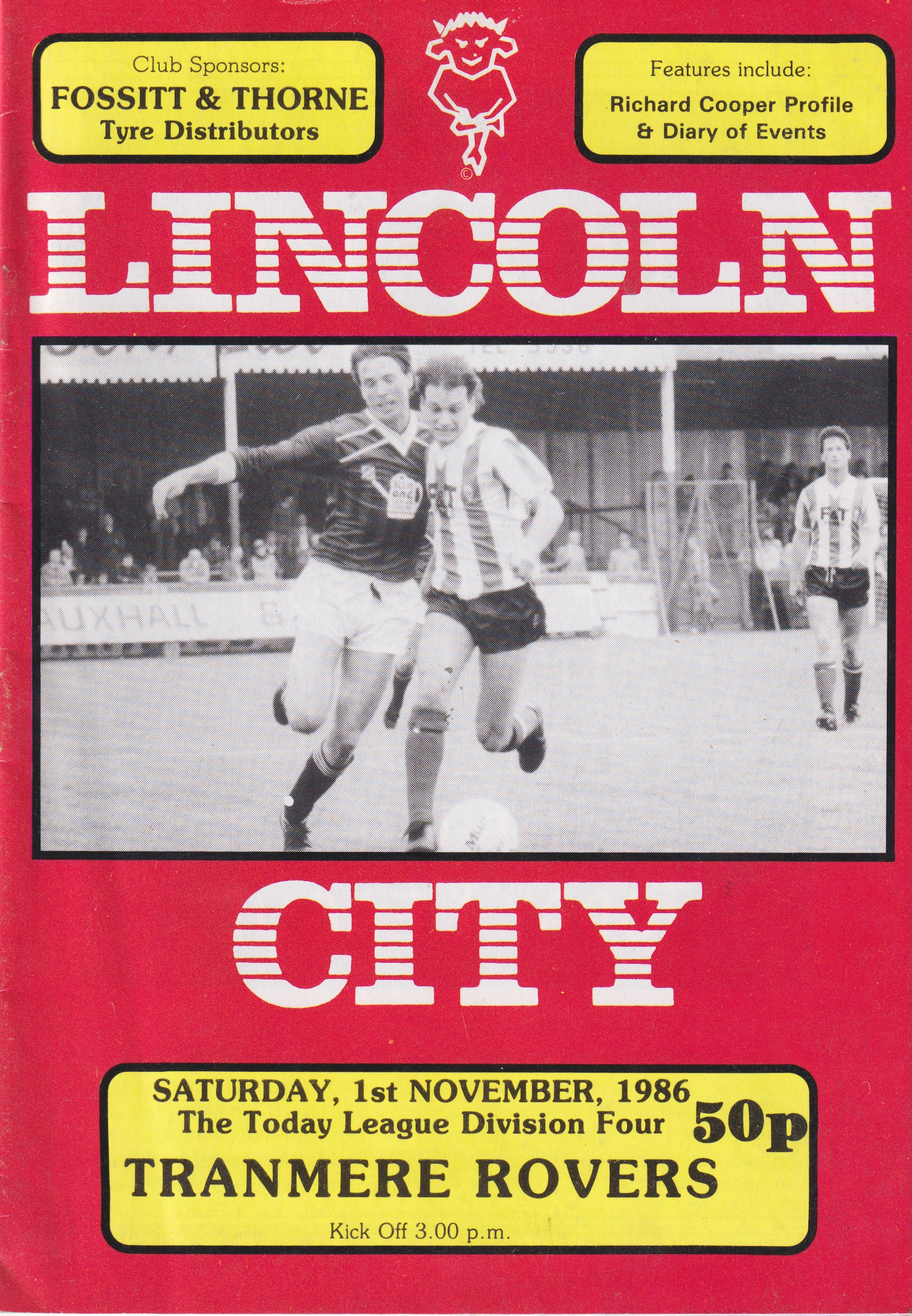 Match Programme for 01/11/1986